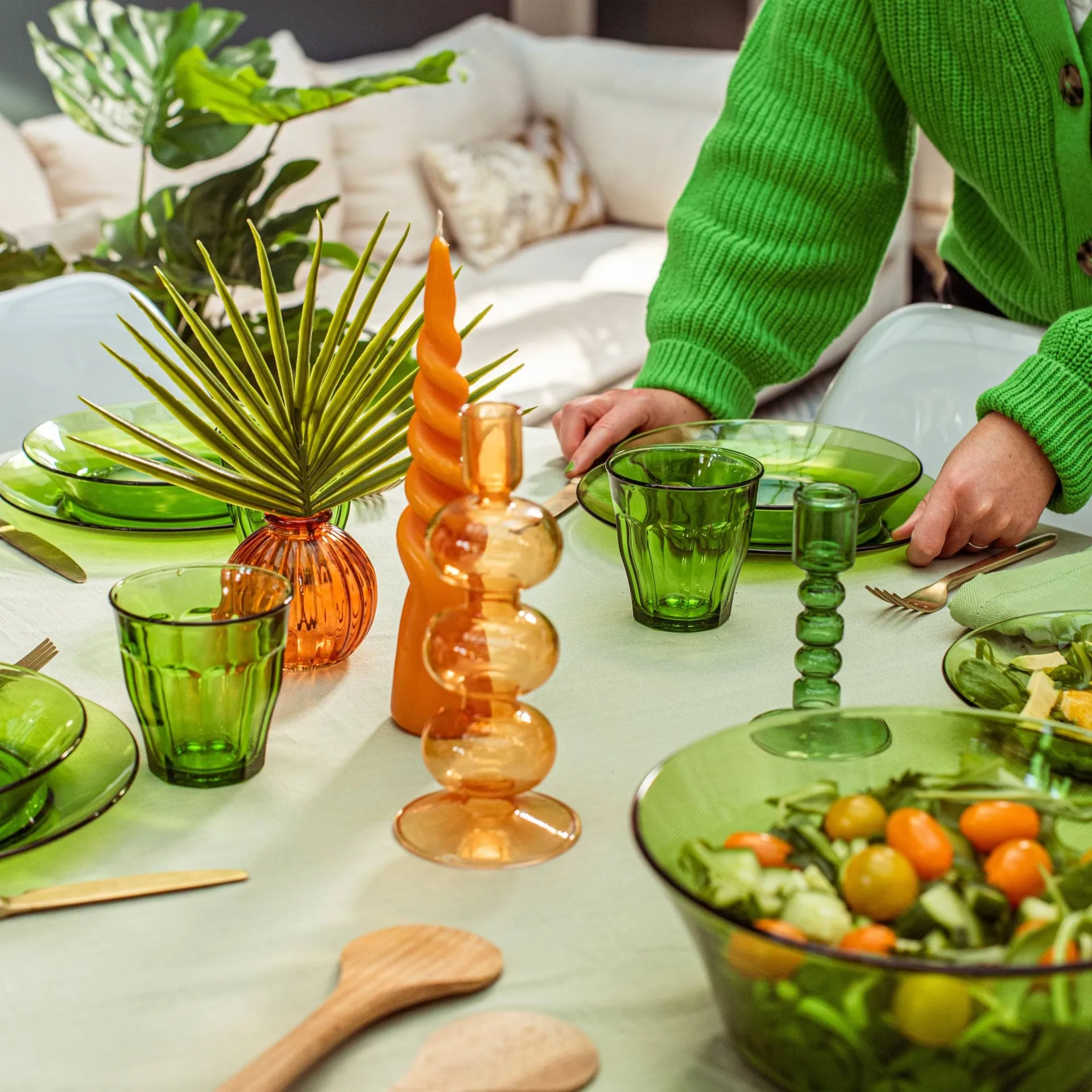 Verre à boire Picardie, Vert, lot de 6, 25 cl Duralex