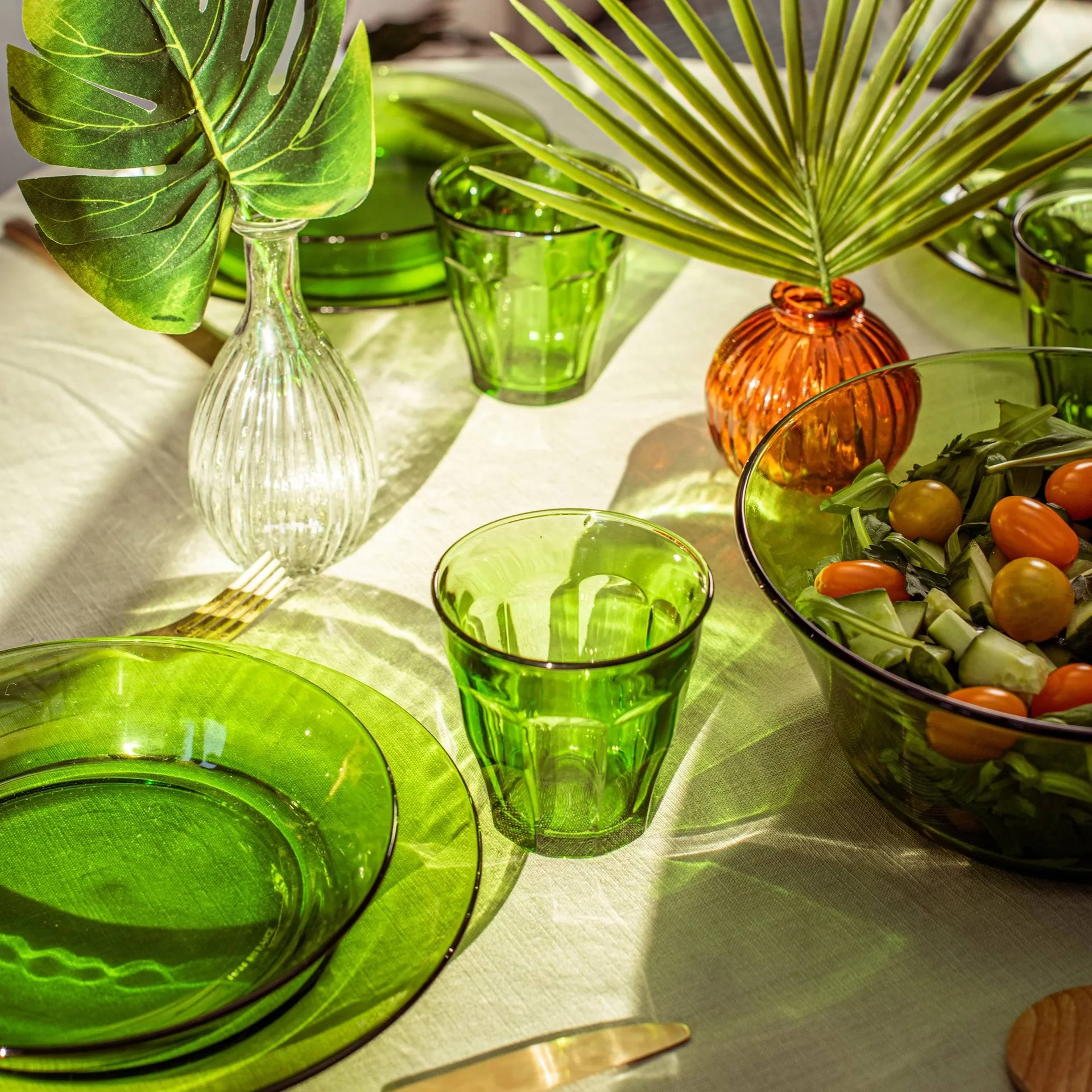 Verre à boire Picardie, Vert, lot de 6, 25 cl Duralex