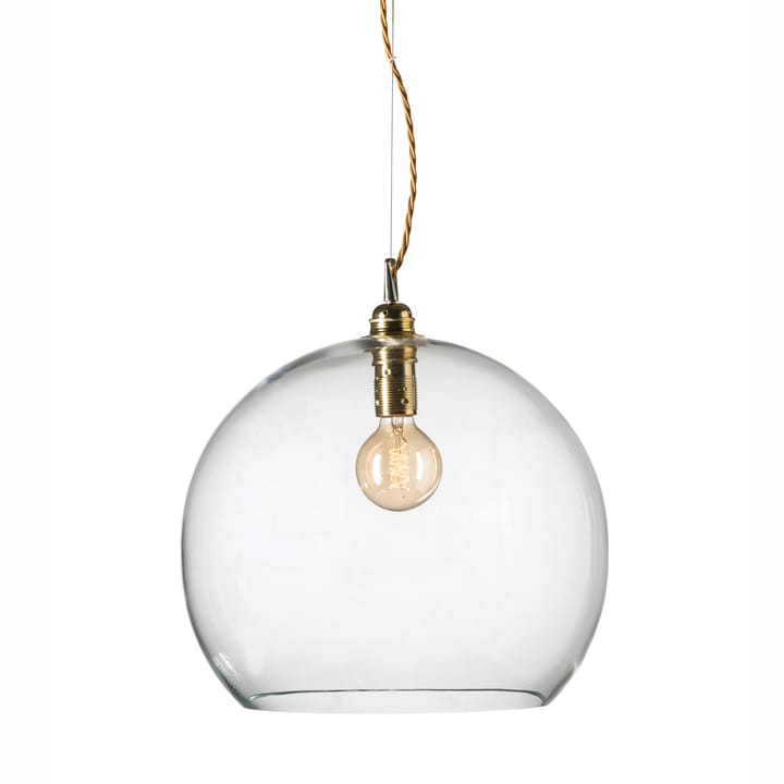 Lampe à suspension Rowan, Ø 39 cm - transparent avec cordon doré - Ebb & Flow