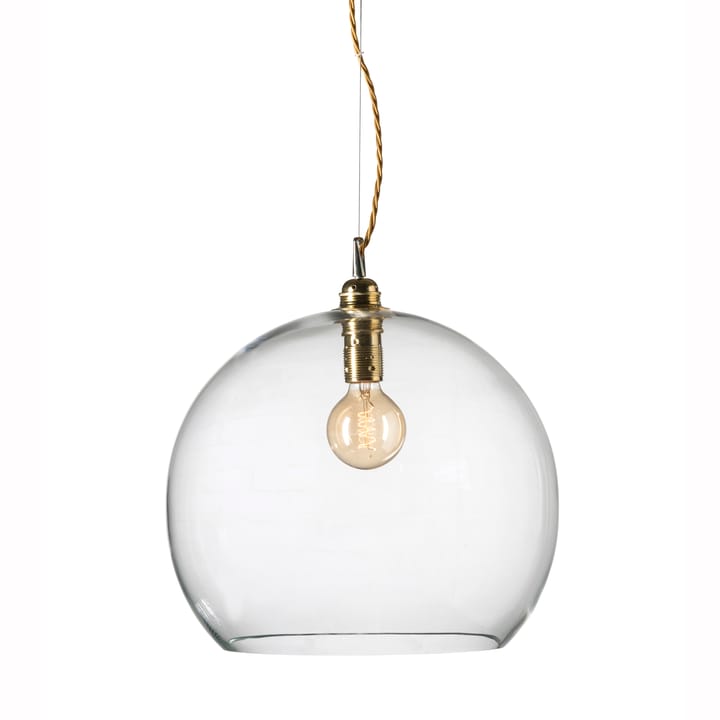 Lampe à suspension Rowan, Ø 39 cm - transparent avec cordon doré - EBB & FLOW