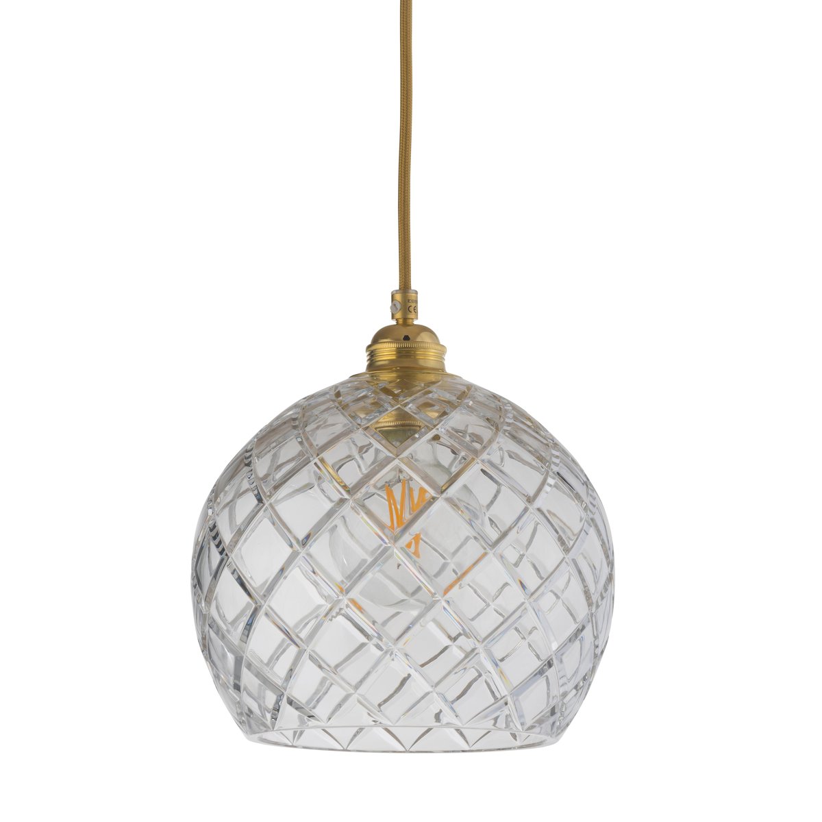 EBB & FLOW Lampe à suspension Rowan Crystal Ø 22 cm Medium check avec câble doré