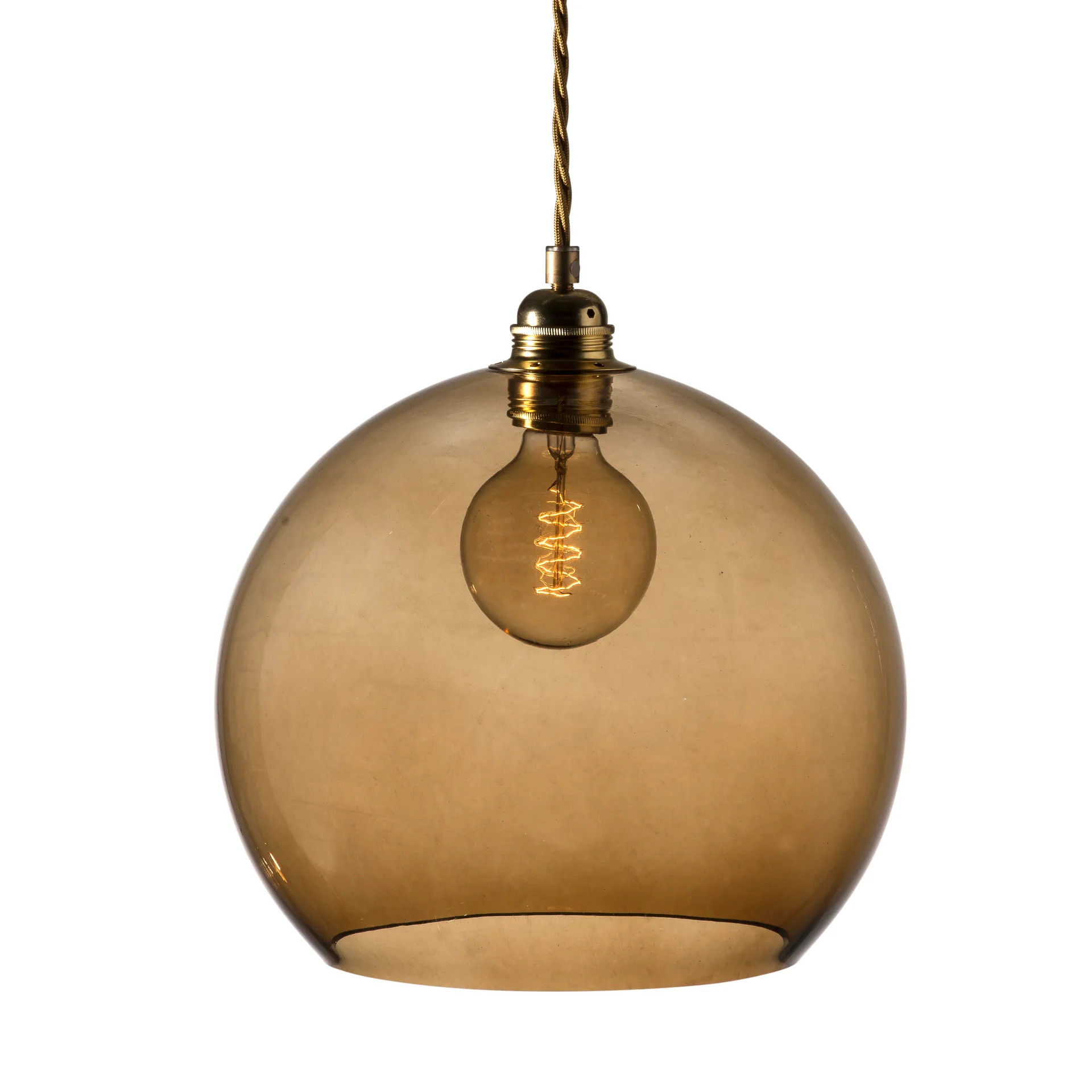 Lampe à suspension Rowan L, Ø 28 cm, chestnut brown EBB & FLOW