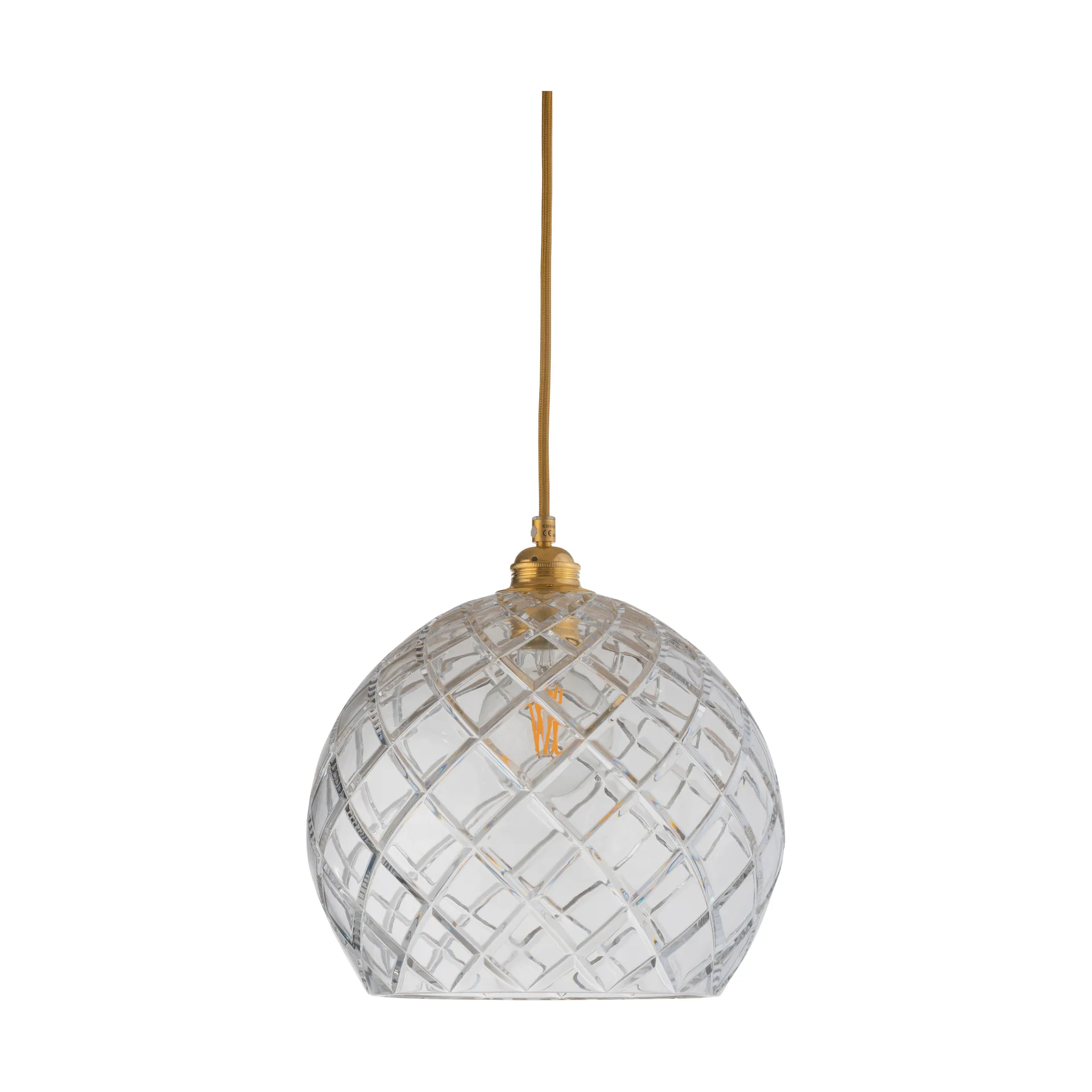 Lampe à suspension Rowan L, Ø 28 cm, Crystal, large check EBB & FLOW
