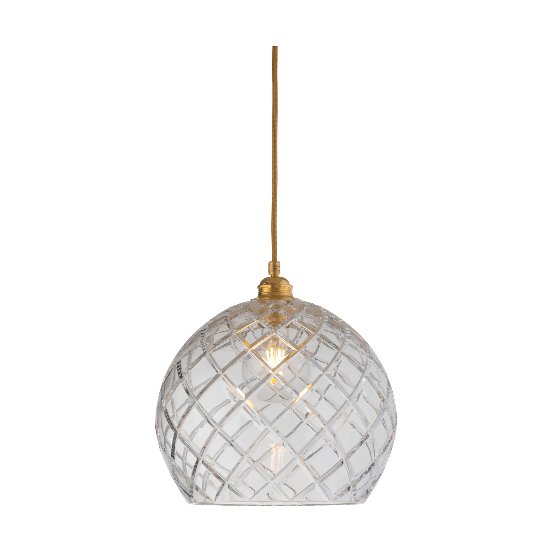Lampe à suspension Rowan L, Ø 28 cm, Crystal, large check EBB & FLOW