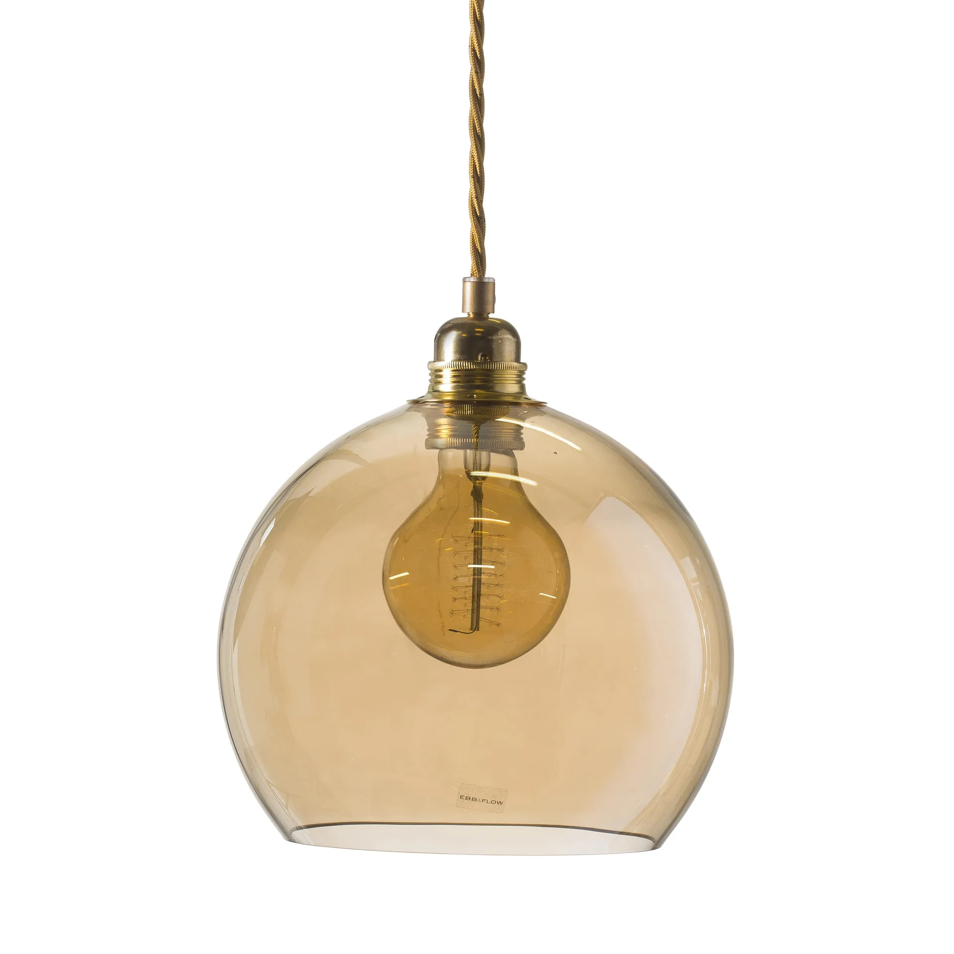 Lampe à suspension Rowan M, Ø 22 cm, golden smoke EBB & FLOW