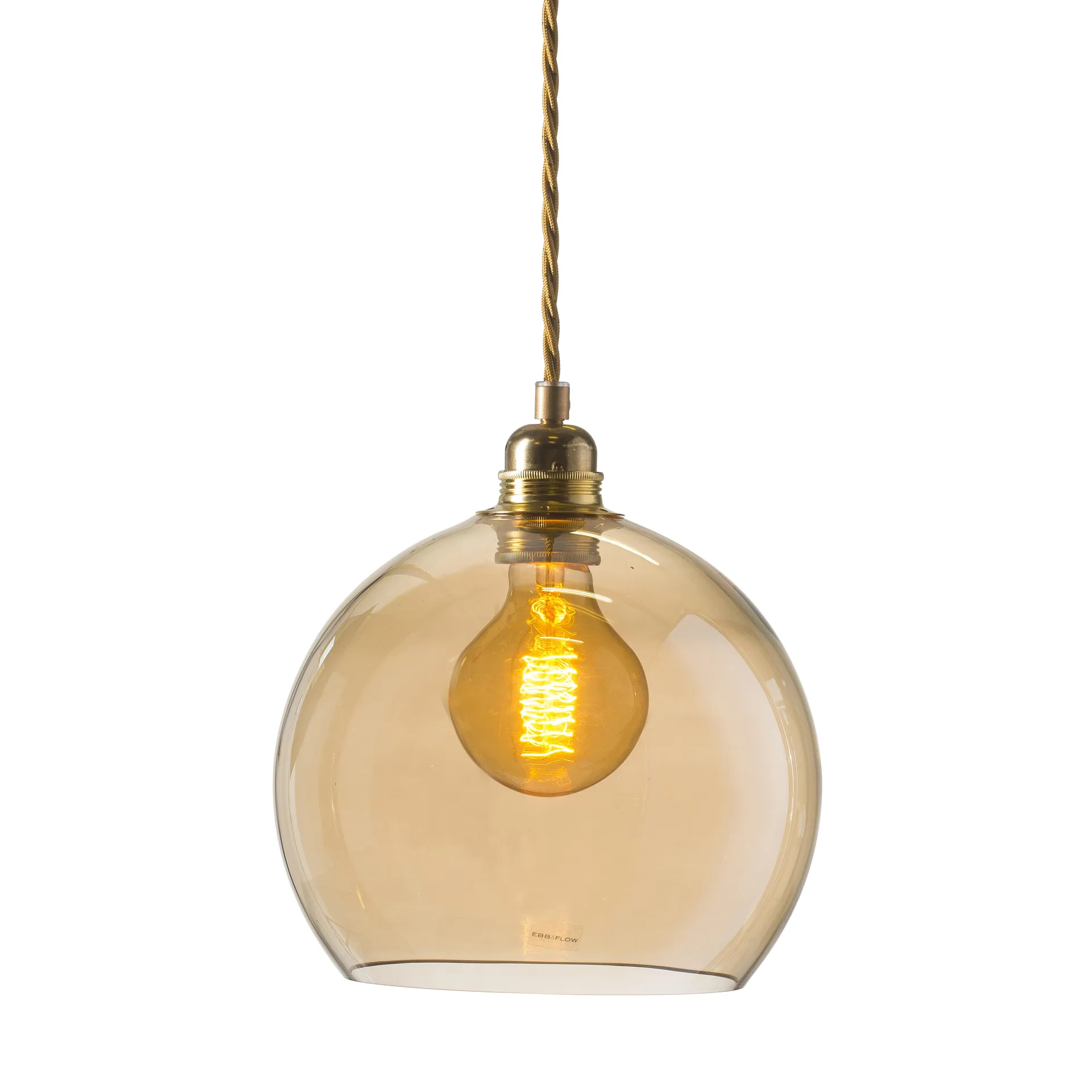 Lampe à suspension Rowan M, Ø 22 cm, golden smoke EBB & FLOW