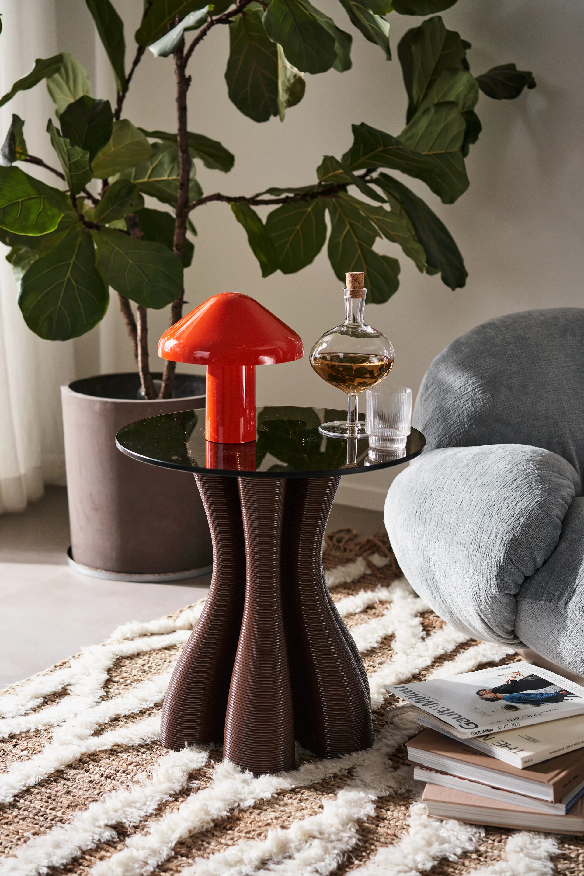Table d'appoint Anemone Ø50 cm, Chocolate Ekbacken Studios