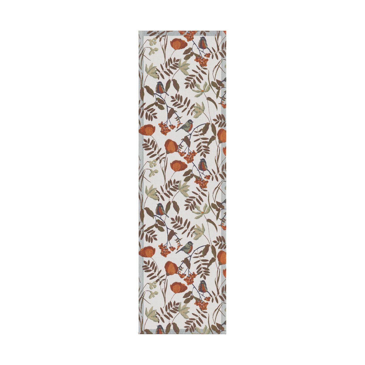 Ekelund Linneväveri Chemin de table Fåglabäck 35x120 cm Brun