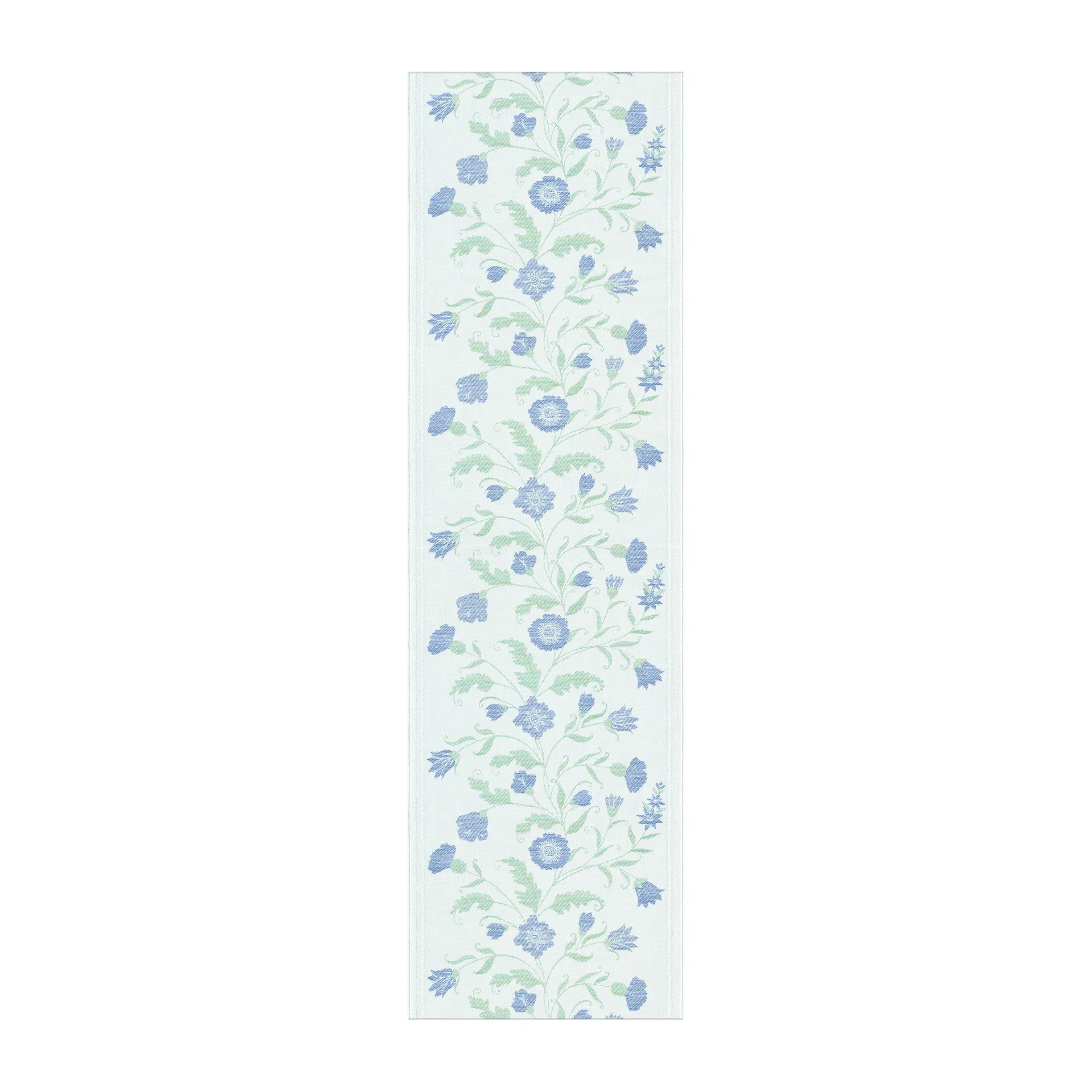 Chemin de table fleurs bleues, 35x120 cm  Ekelund Linneväveri