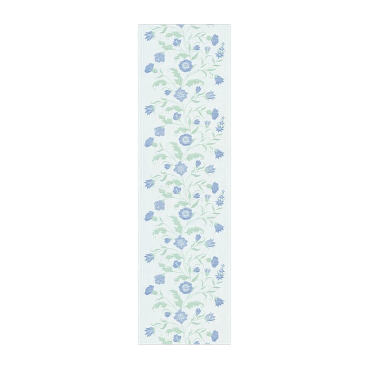 Chemin de table fleurs bleues, 35x120 cm  Ekelund Linneväveri