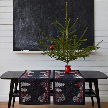 Chemin de table Julstad - noir - Ekelund Linneväveri