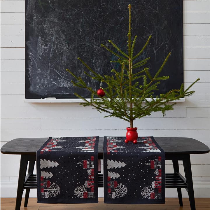 Chemin de table Julstad, noir Ekelund Linneväveri