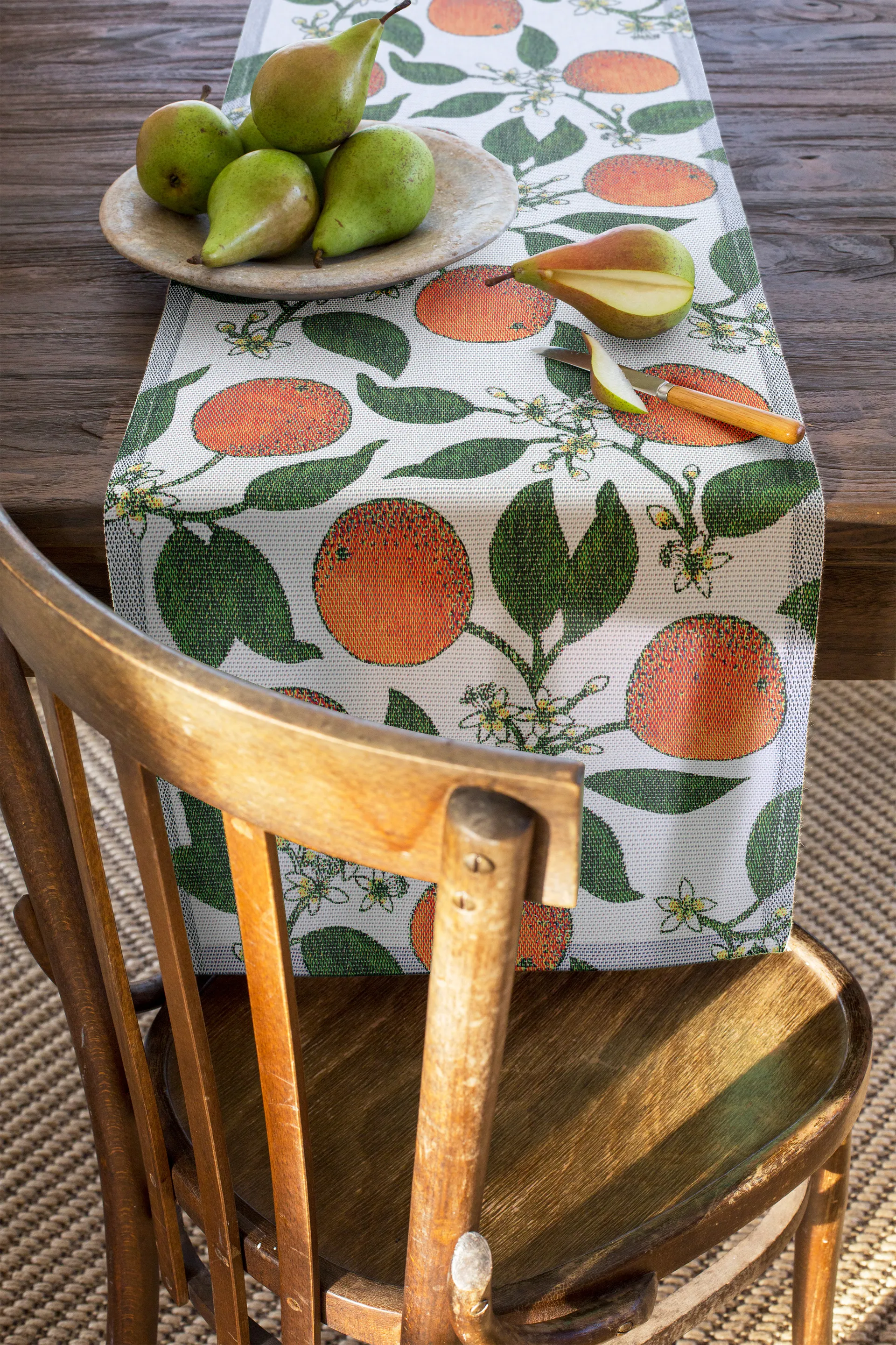 Chemin de table oranges, 35x120 cm  Ekelund Linneväveri