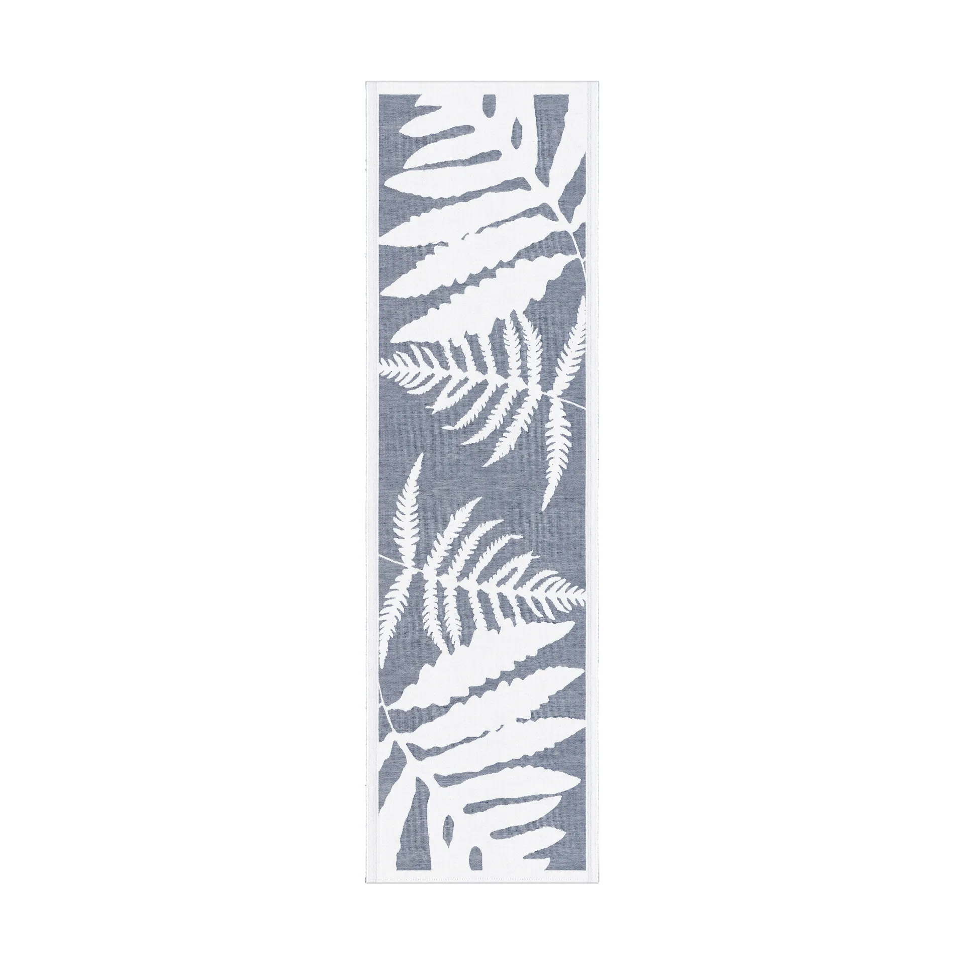 Chemin de table Ormbunkar 50x150 cm, Bleu-blanc Ekelund Linneväveri