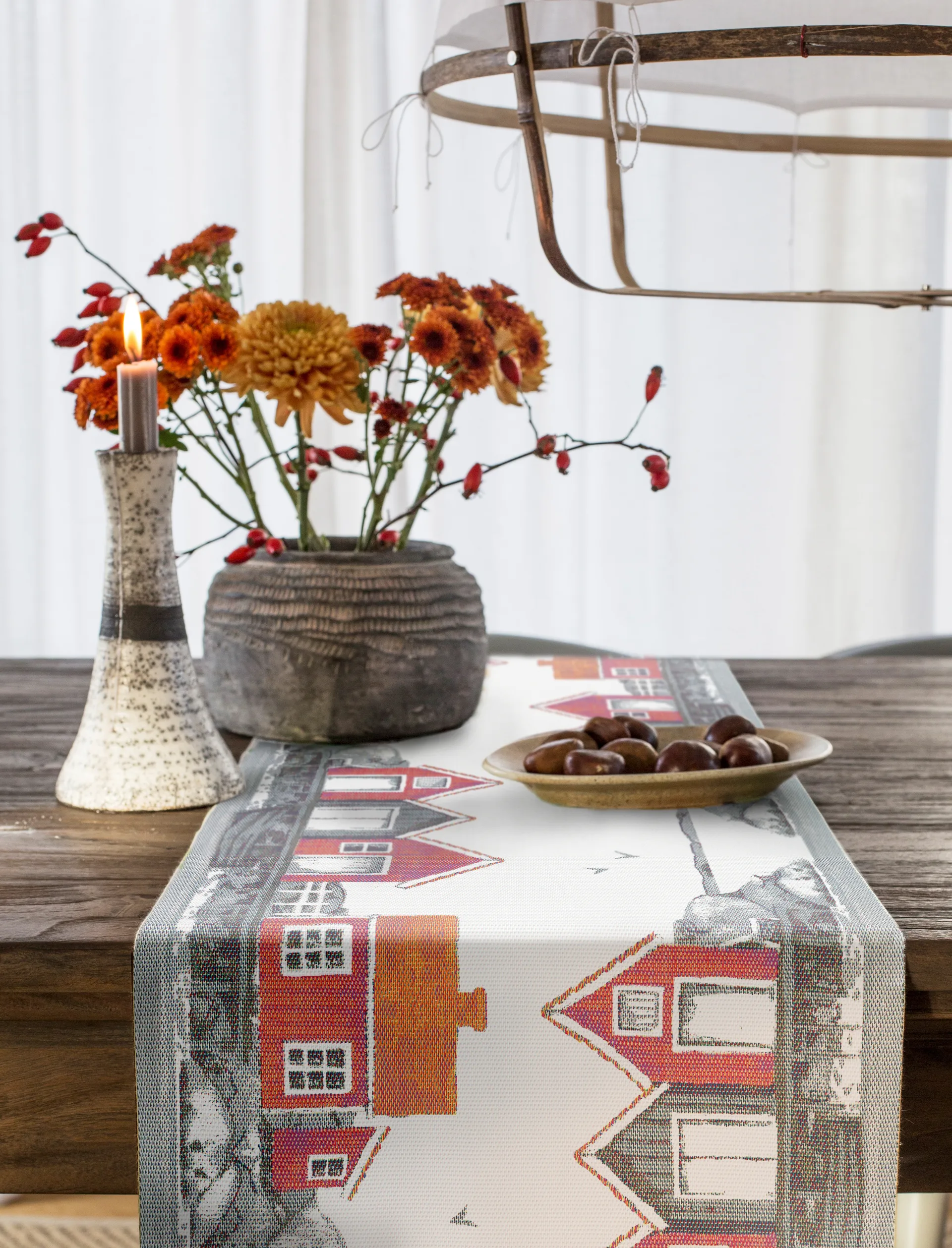 Chemin de table Skärgård 35x80 cm, Multi Ekelund Linneväveri