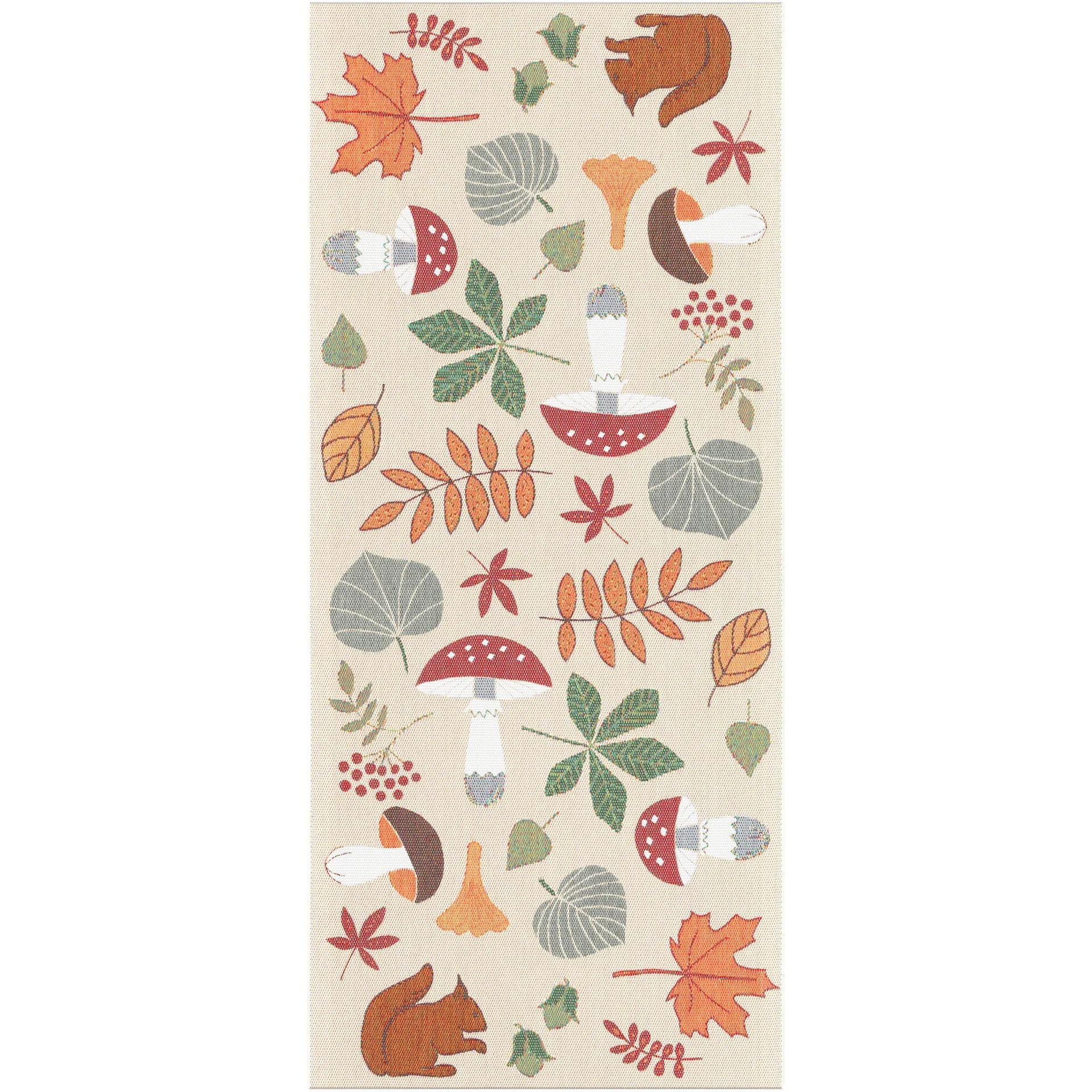 Chemin de table Svamplöv 35x80 cm, Multi Ekelund Linneväveri