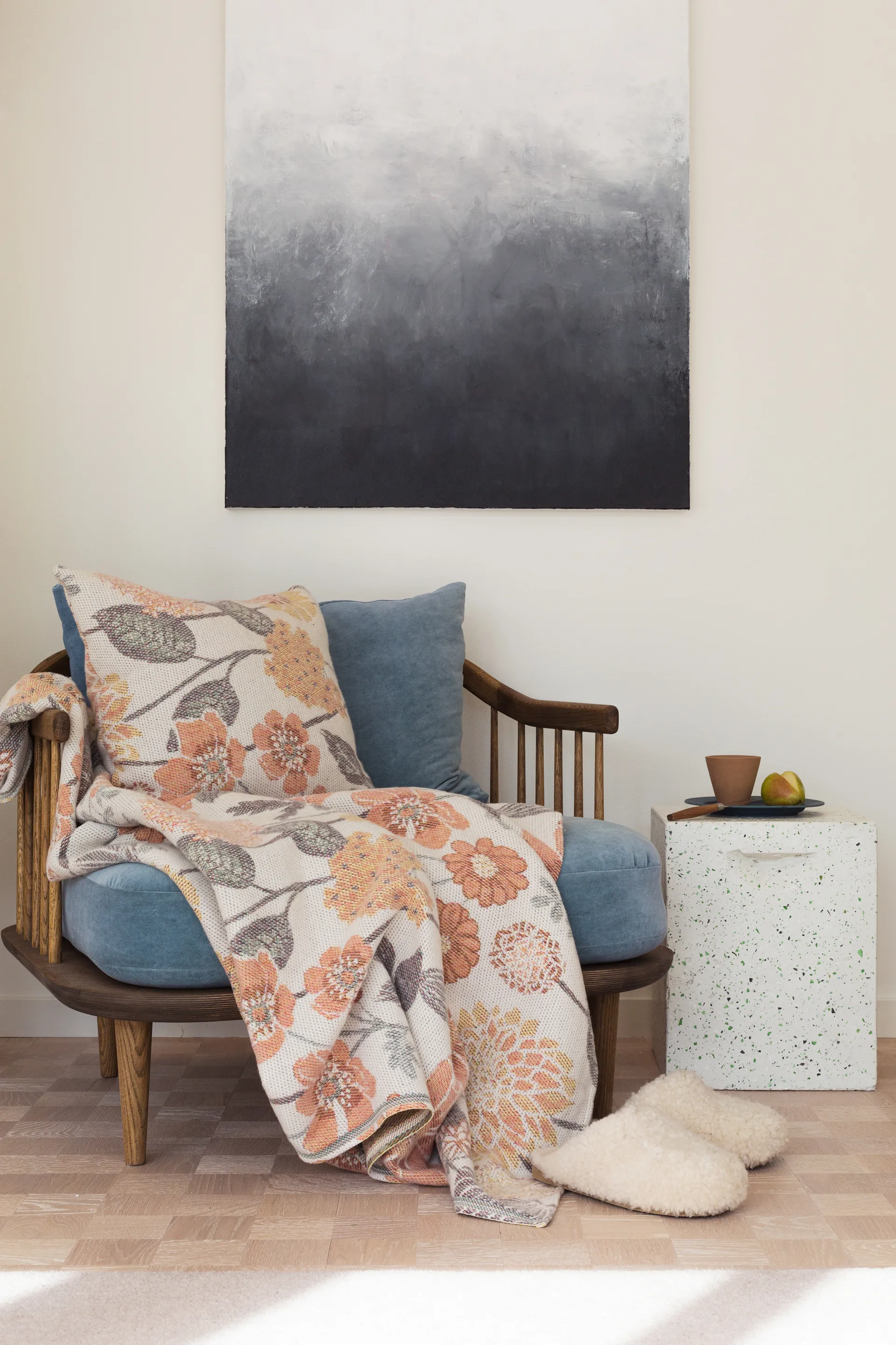 Couverture en coton Bodum 140x170 cm, Orange Ekelund Linneväveri