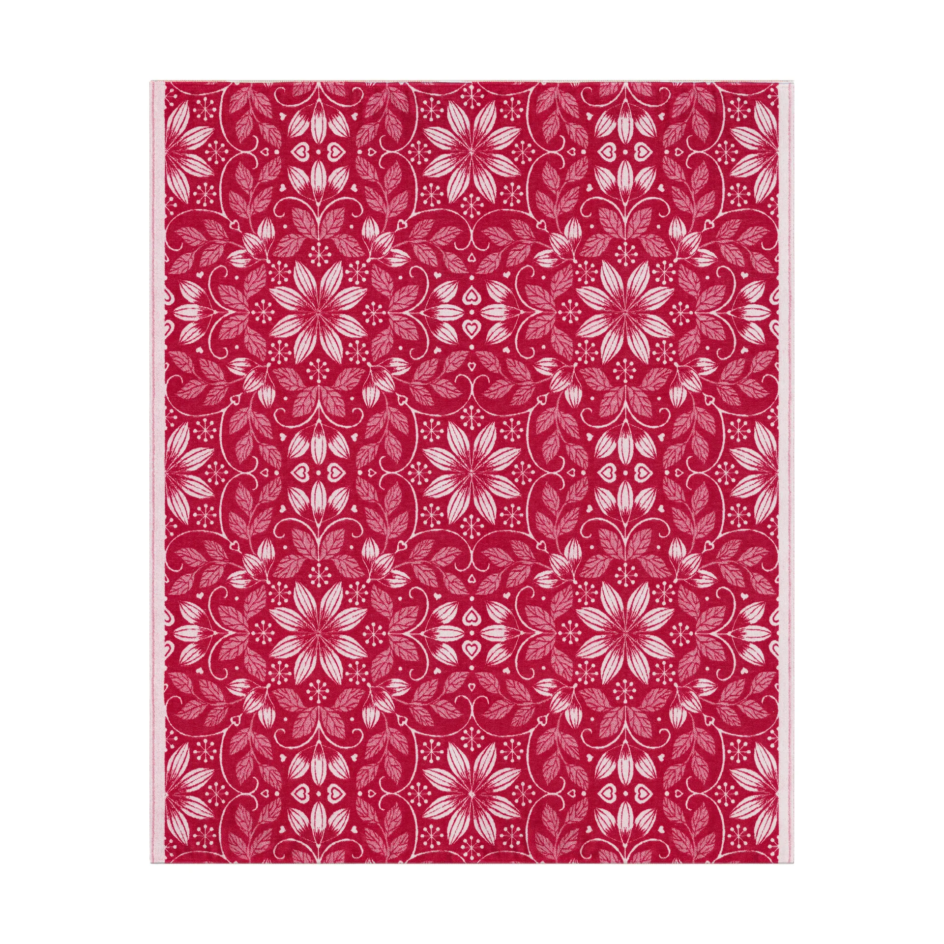 Couverture en coton Värme 140x170 cm, Rouge Ekelund Linneväveri