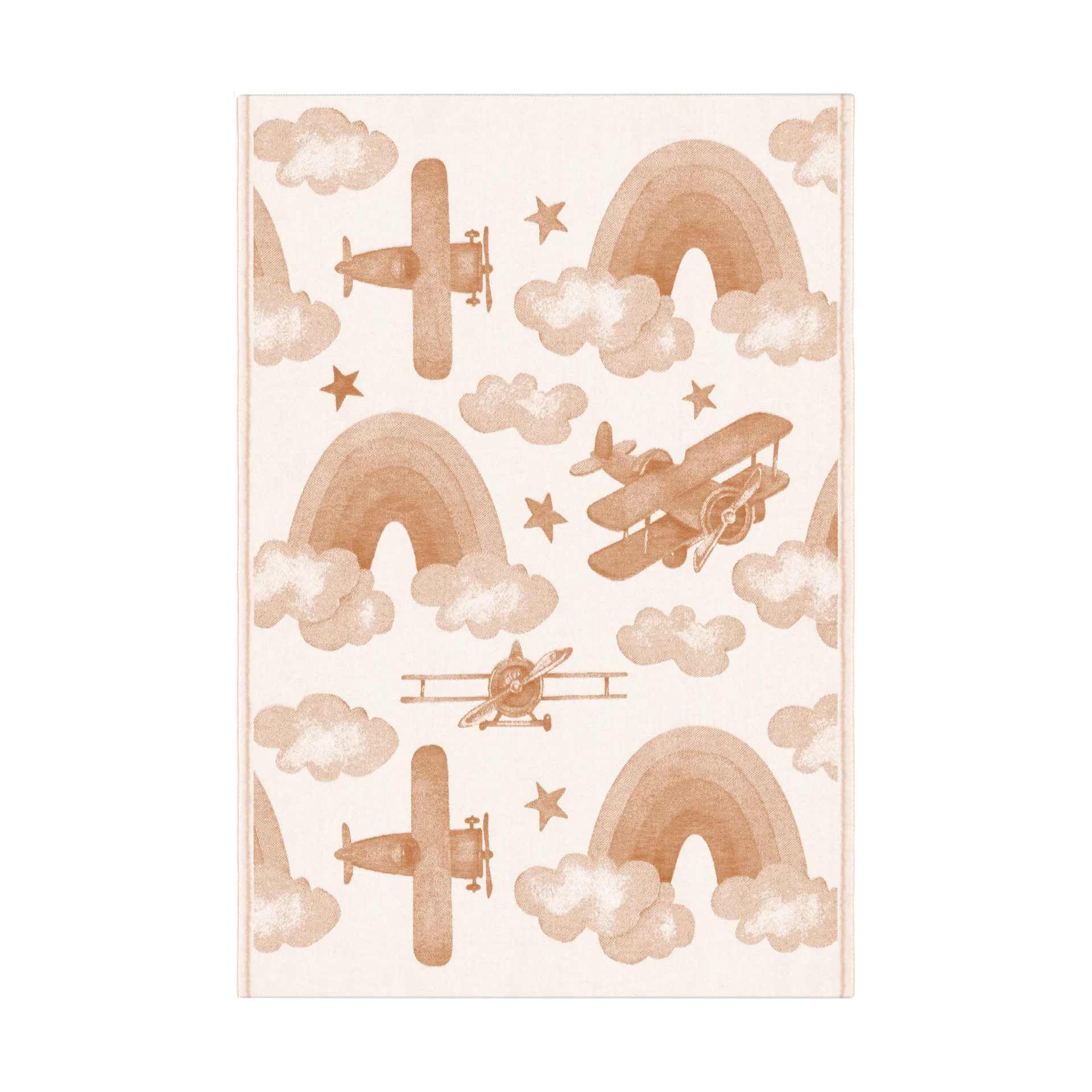 Couverture pour bébé Airplane 72x105 cm, Brun Ekelund Linneväveri