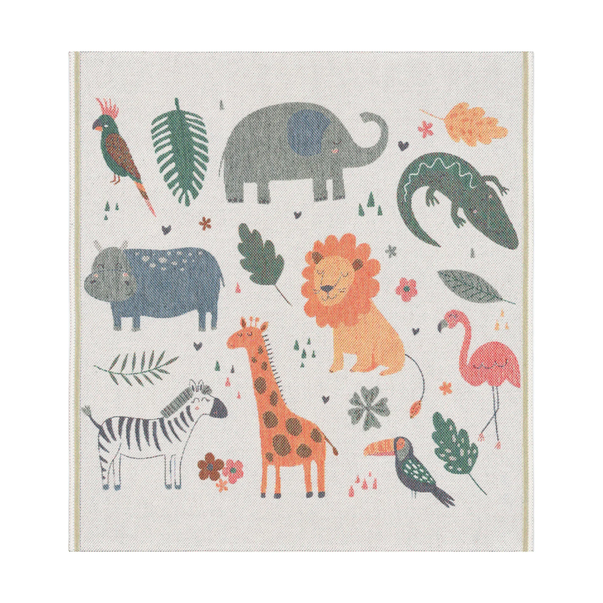 Couverture pour bébé Djungeldjur 70x75 cm, Multi Ekelund Linneväveri