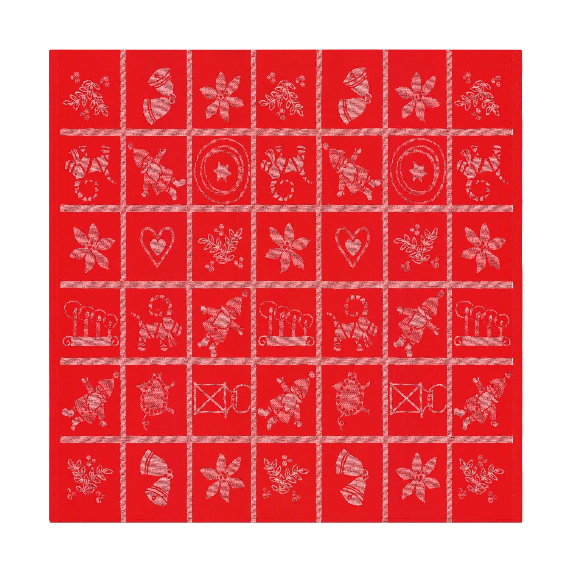 Nappe Adventruta 80x80 cm, Rouge Ekelund Linneväveri