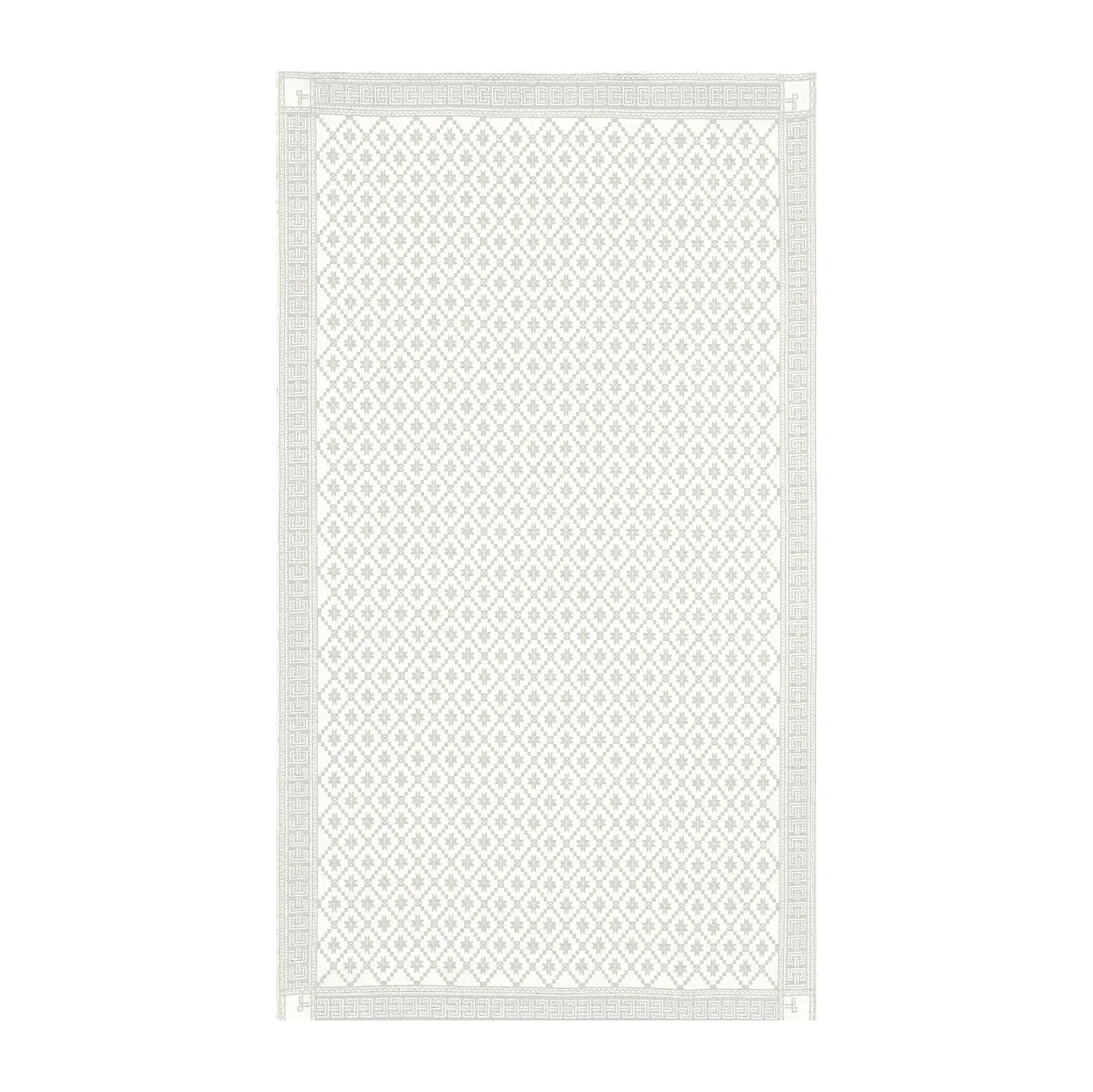Nappe Åttebladrose beige, 150x260 cm Ekelund Linneväveri