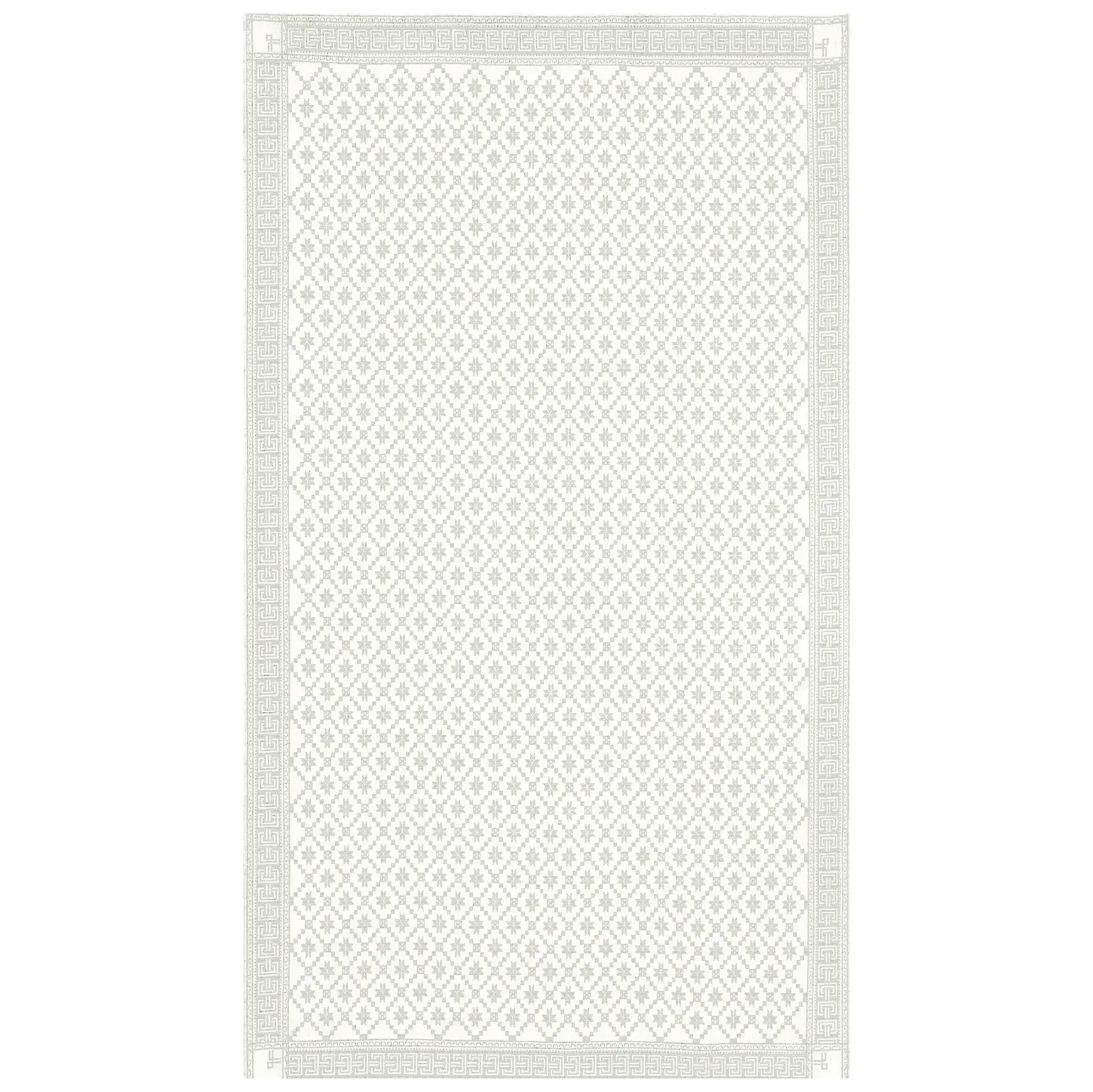 Nappe Åttebladrose beige, 150x310 cm Ekelund Linneväveri