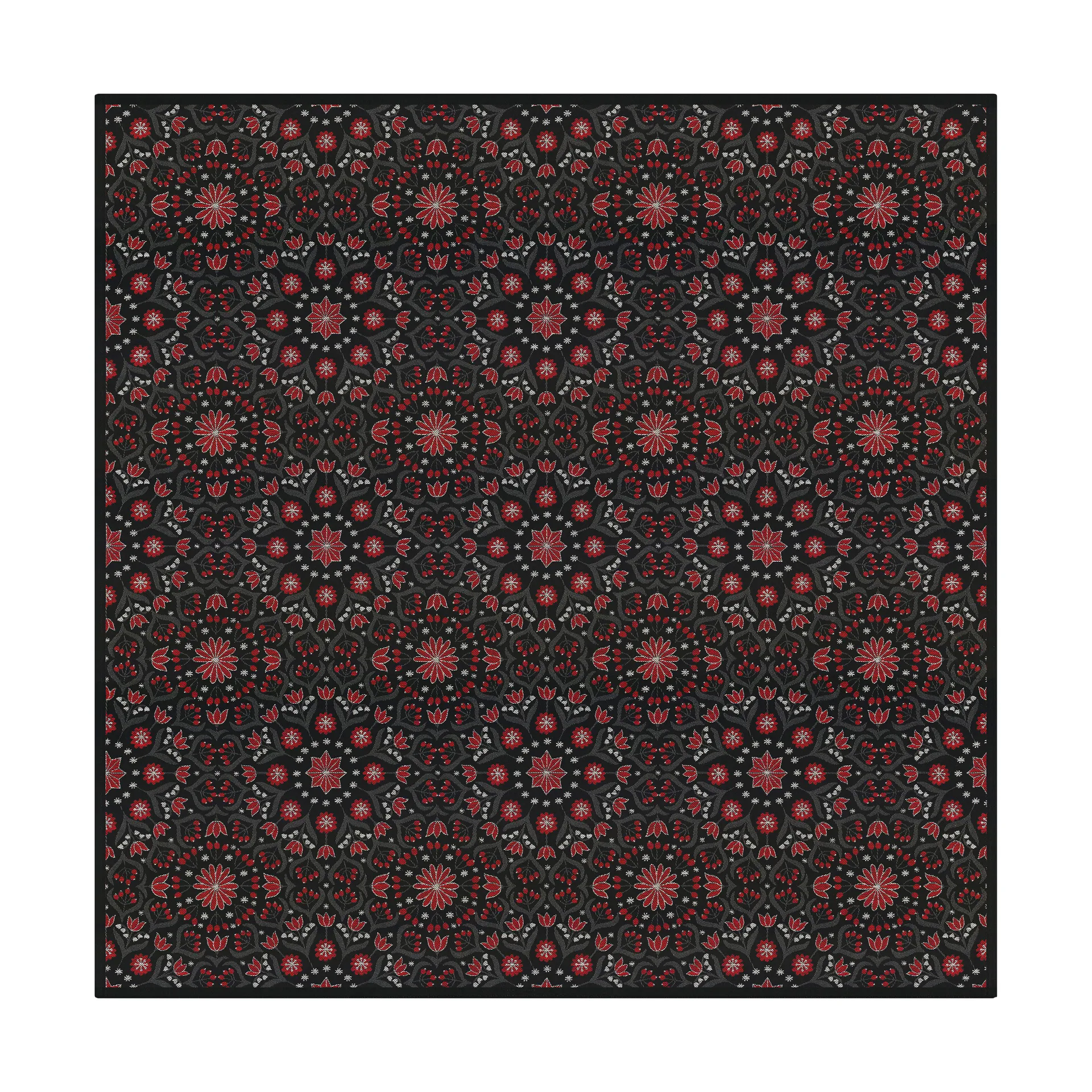 Nappe Bettys jul 145x145 cm, Rouge-noir Ekelund Linneväveri