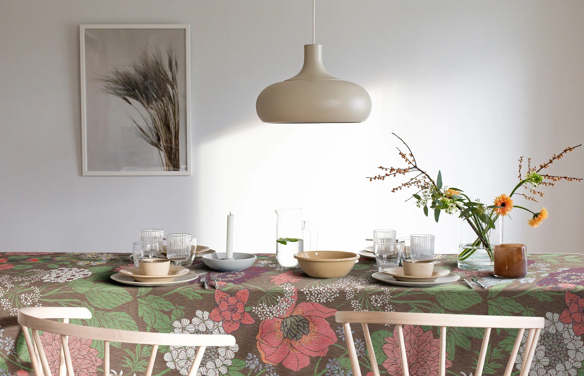 Nappe Blomsterfång 145x300 cm, Multi Ekelund Linneväveri