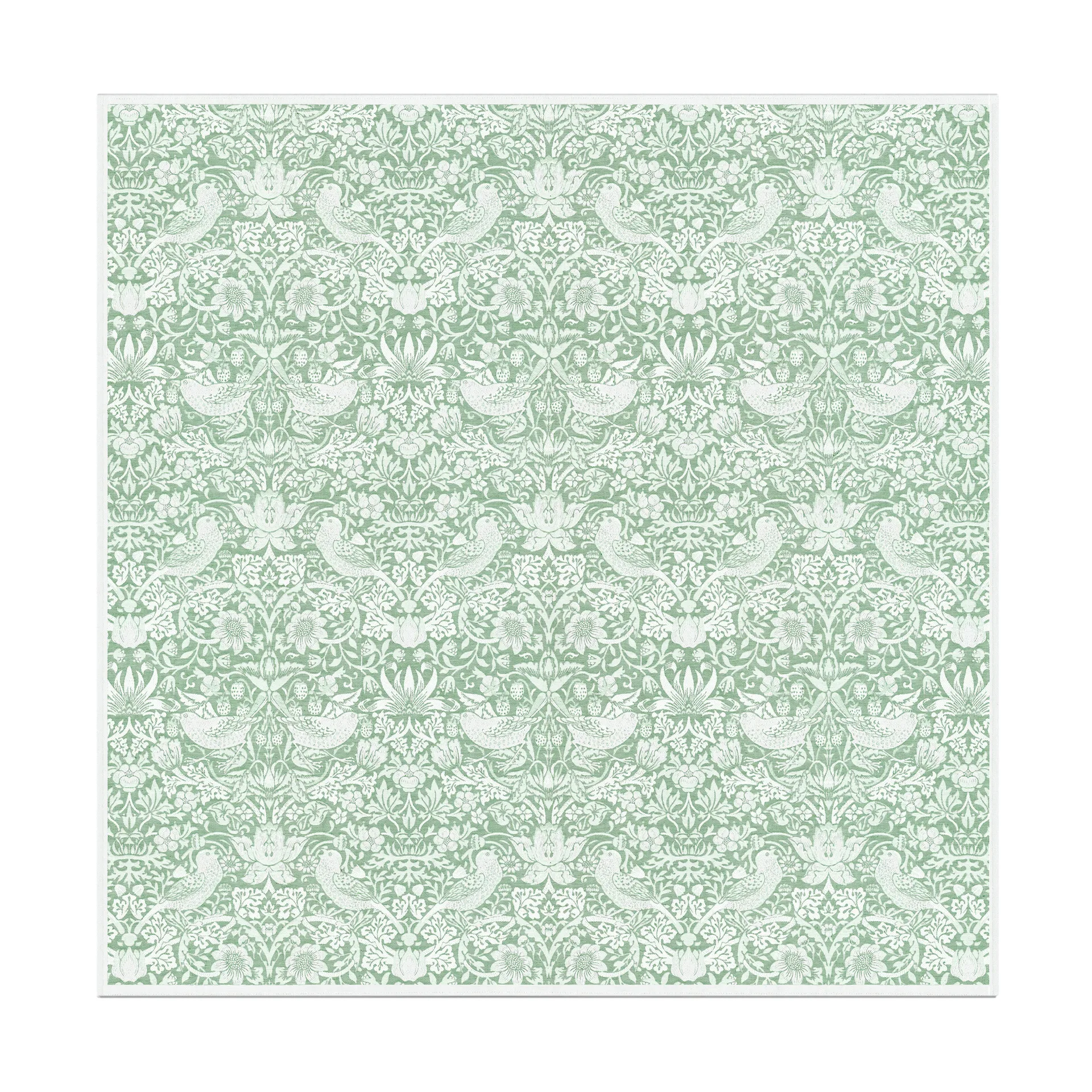Nappe Strawberry Thief 150x150 cm, Vert Ekelund Linneväveri