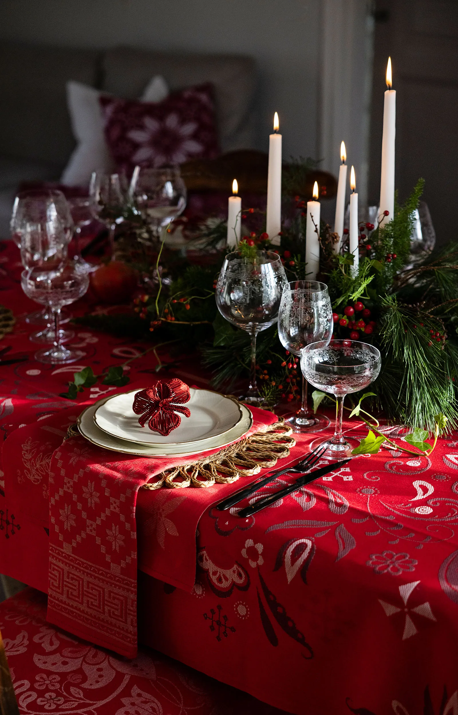 Nappe Torplyckan 145x250 cm, Rouge Ekelund Linneväveri