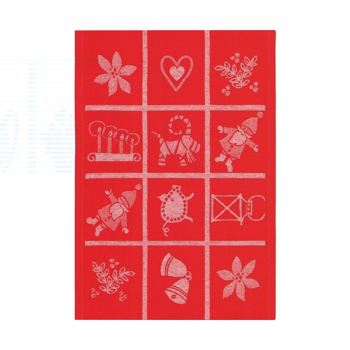 Ekelund Linneväveri Serviette de cuisine Adventruta 35x50 cm Rouge