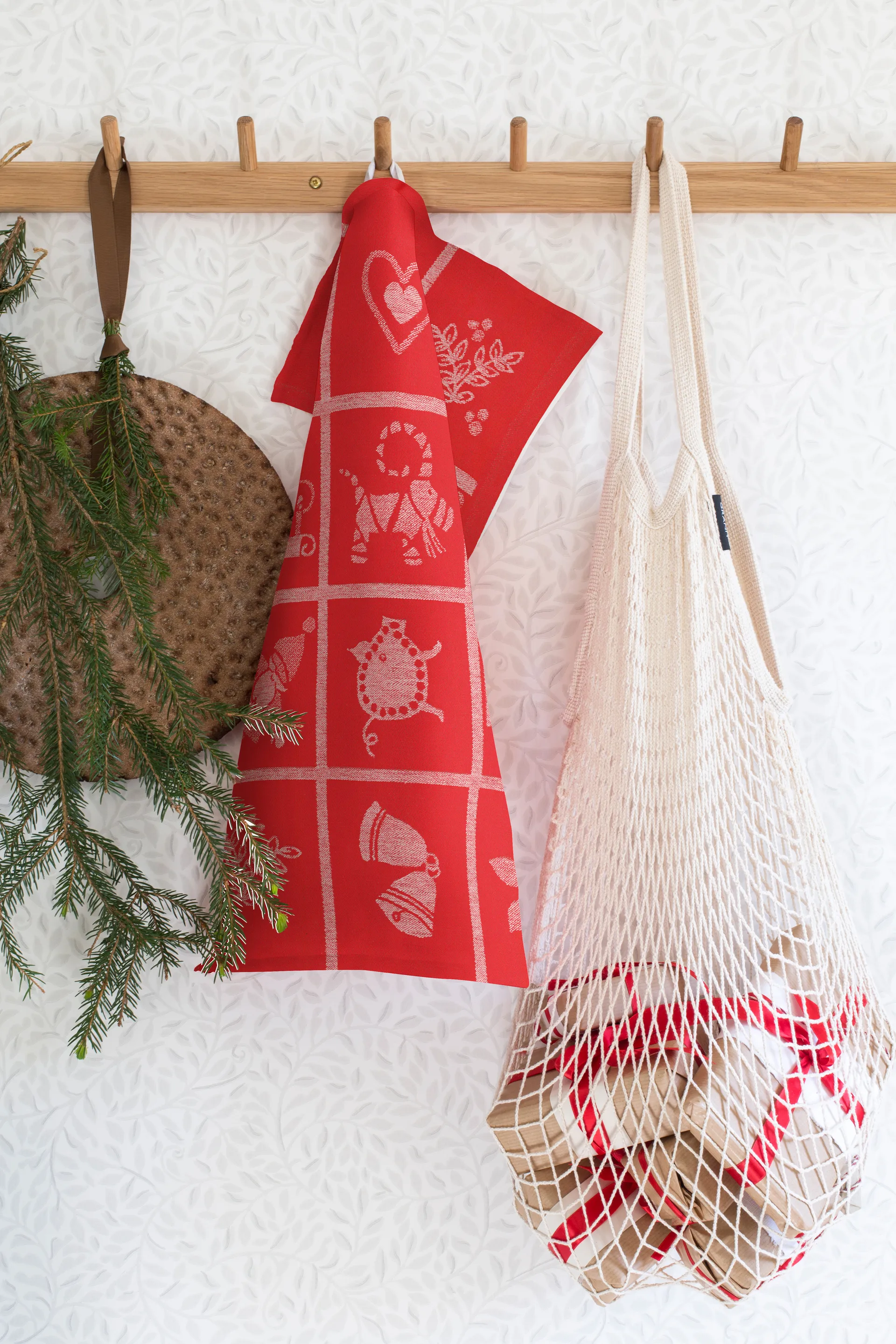 Serviette de cuisine Adventruta 35x50 cm, Rouge Ekelund Linneväveri