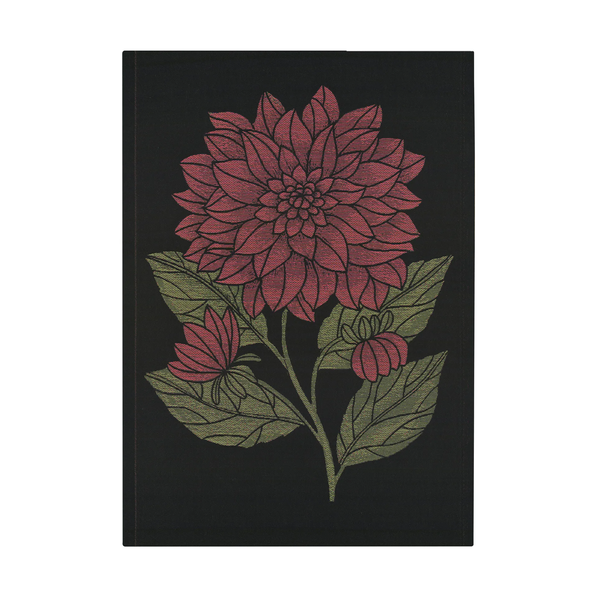 Serviette de cuisine Dahlia 48x70 cm, Rouge-noir-vert Ekelund Linneväveri