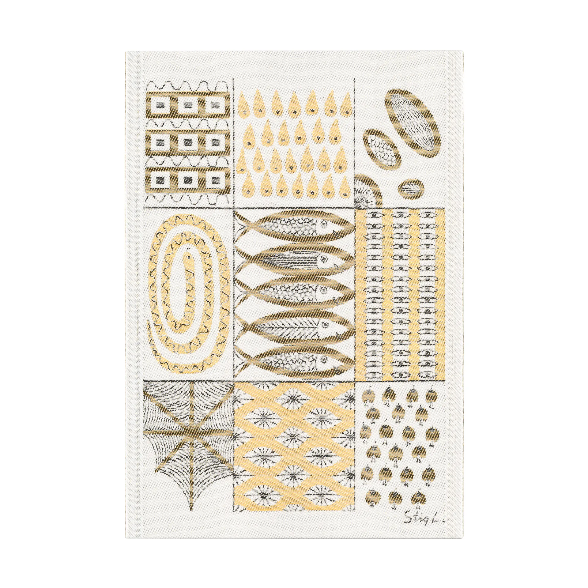 Serviette de cuisine Fiskglänta 35x50 cm, Jaune Ekelund Linneväveri