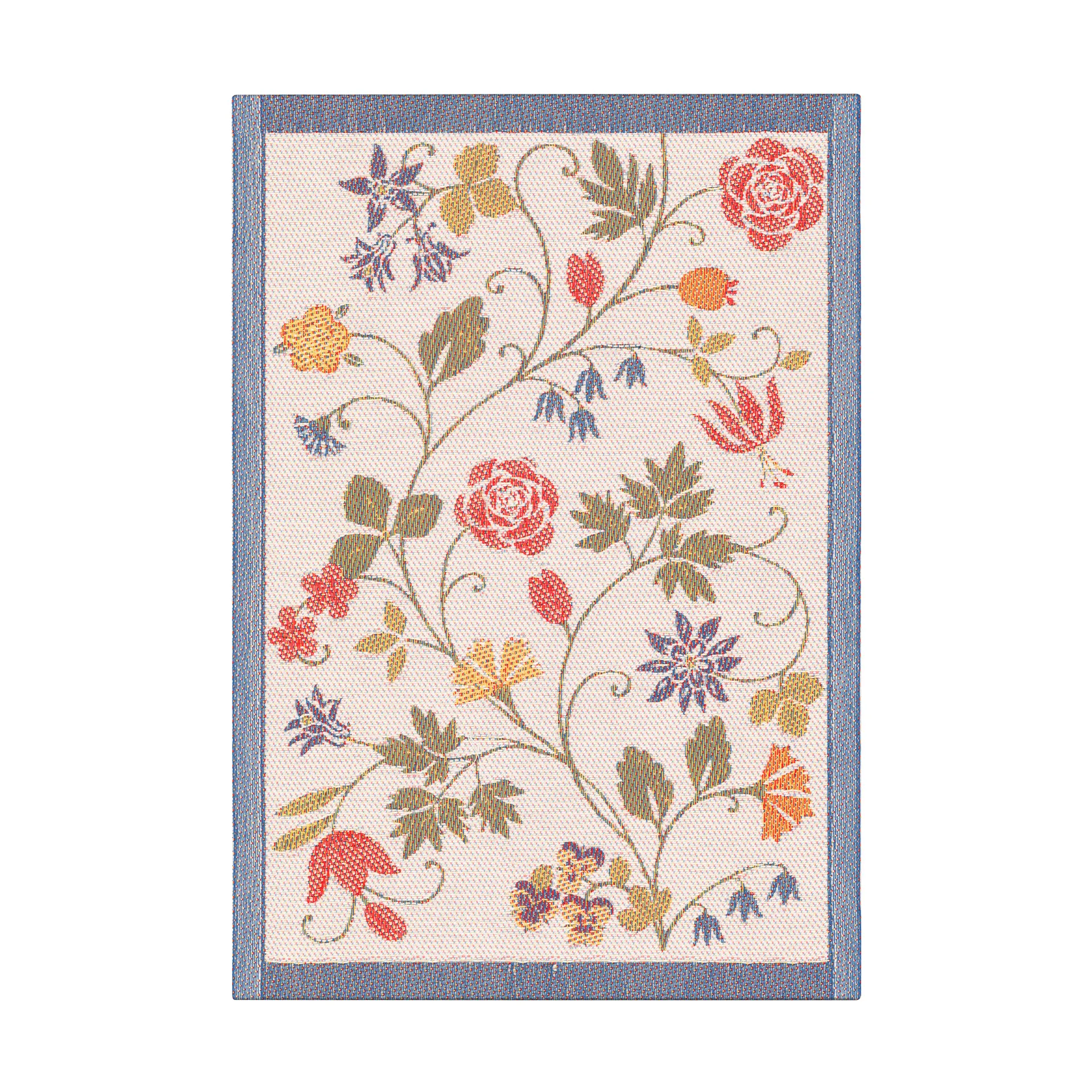 Serviette de cuisine Flower 35x50 cm, Rouge-noir Ekelund Linneväveri