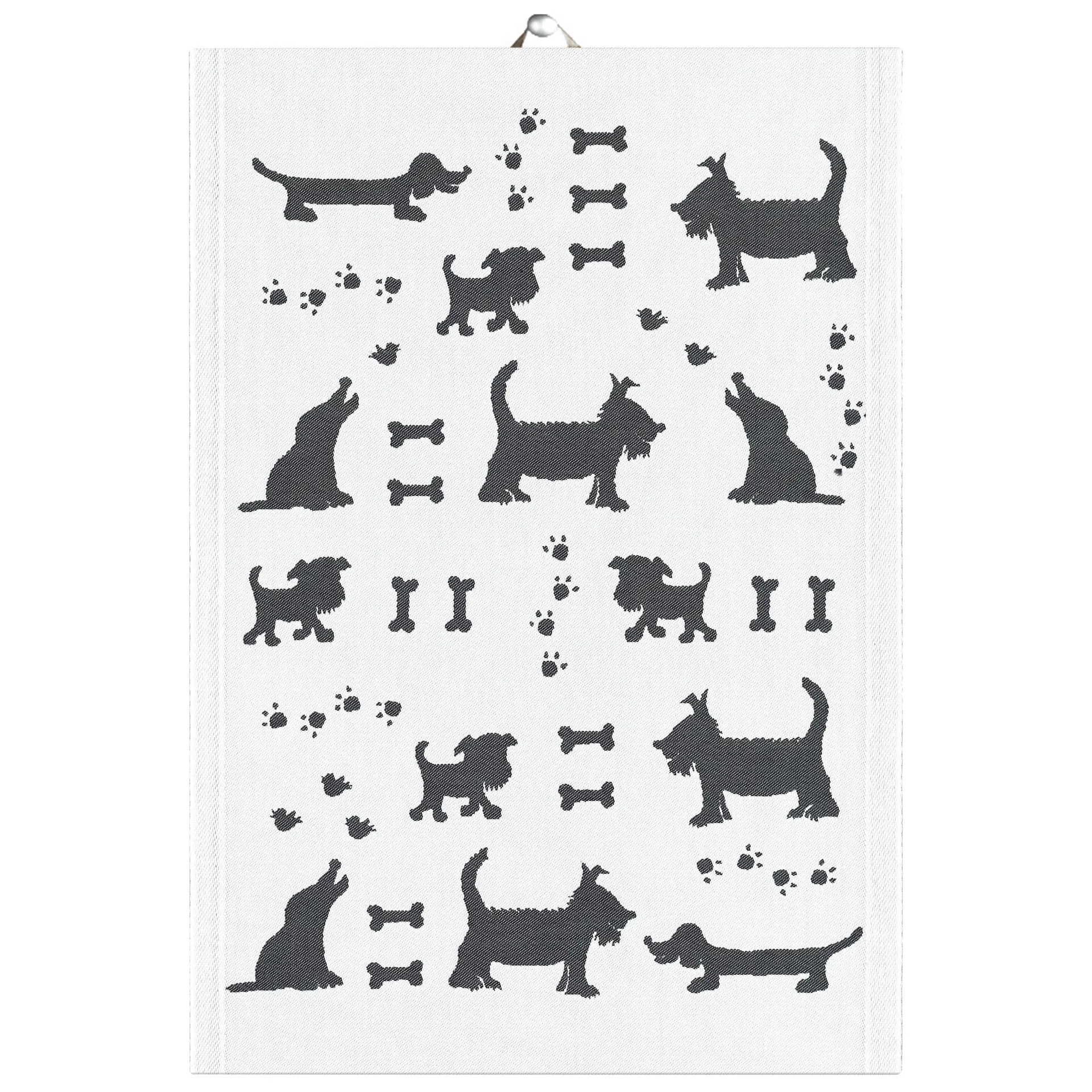 Serviette de cuisine Hundliv 48x70 cm, Gris Ekelund Linneväveri