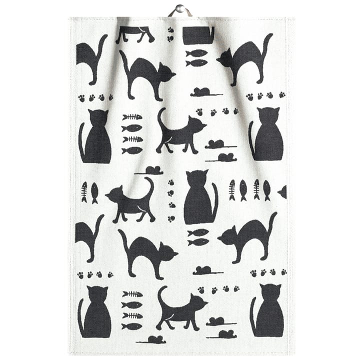 Serviette de cuisine Kattliv 48x70 cm, Gris Ekelund Linneväveri