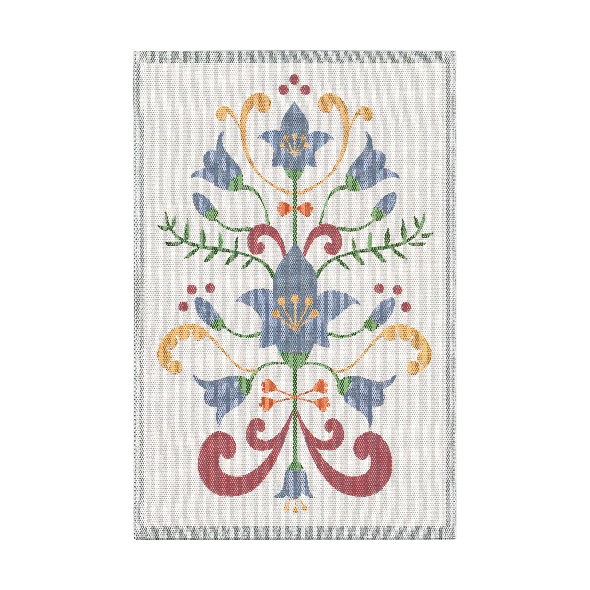 Serviette de cuisine Lindas blåklocka 40x60 cm, Bleu-gris Ekelund Linneväveri