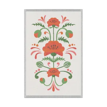 Serviette de cuisine Lindas vallmo 40x60 cm - Orange-gris - Ekelund Linneväveri