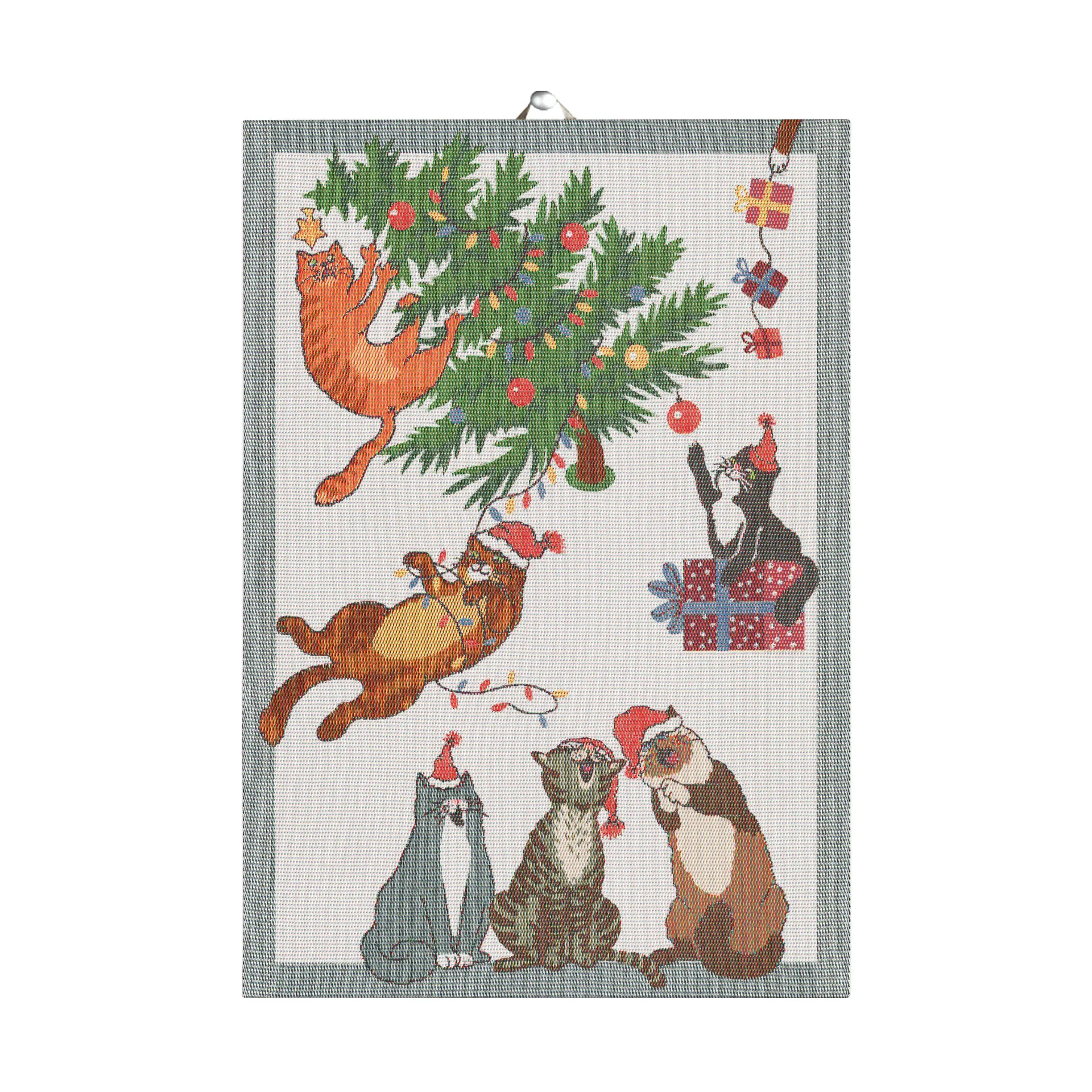 Serviette de cuisine Purr-fect Christmas 35x50 cm, Multi Ekelund Linneväveri