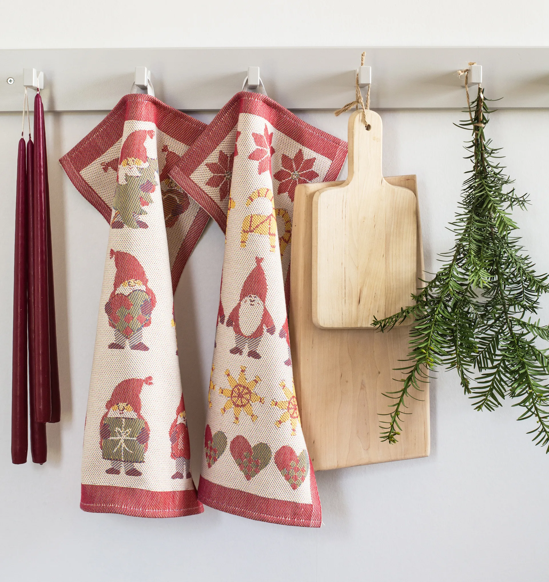 Serviette de cuisine Tomtemys 35x50 cm, Rouge Ekelund Linneväveri