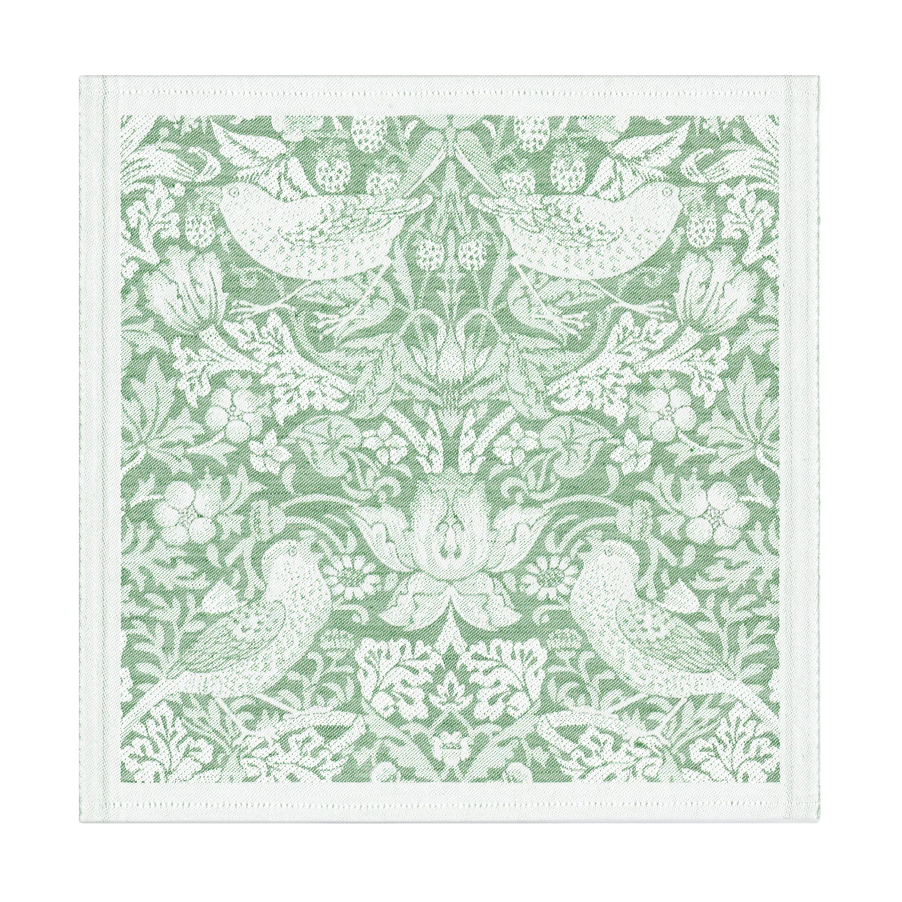 Serviette en tissu Strawberry Thief 35x35 cm, Vert Ekelund Linneväveri