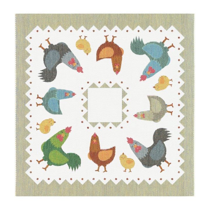 Serviette Hönsfamilj 35x35 cm - Multi - Ekelund Linneväveri