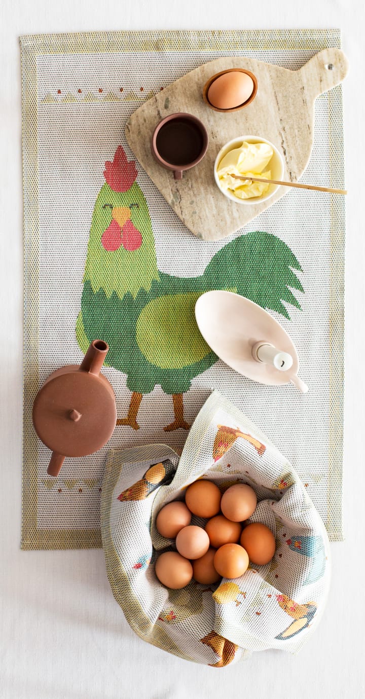 Serviette Hönsfamilj 35x35 cm, Multi Ekelund Linneväveri