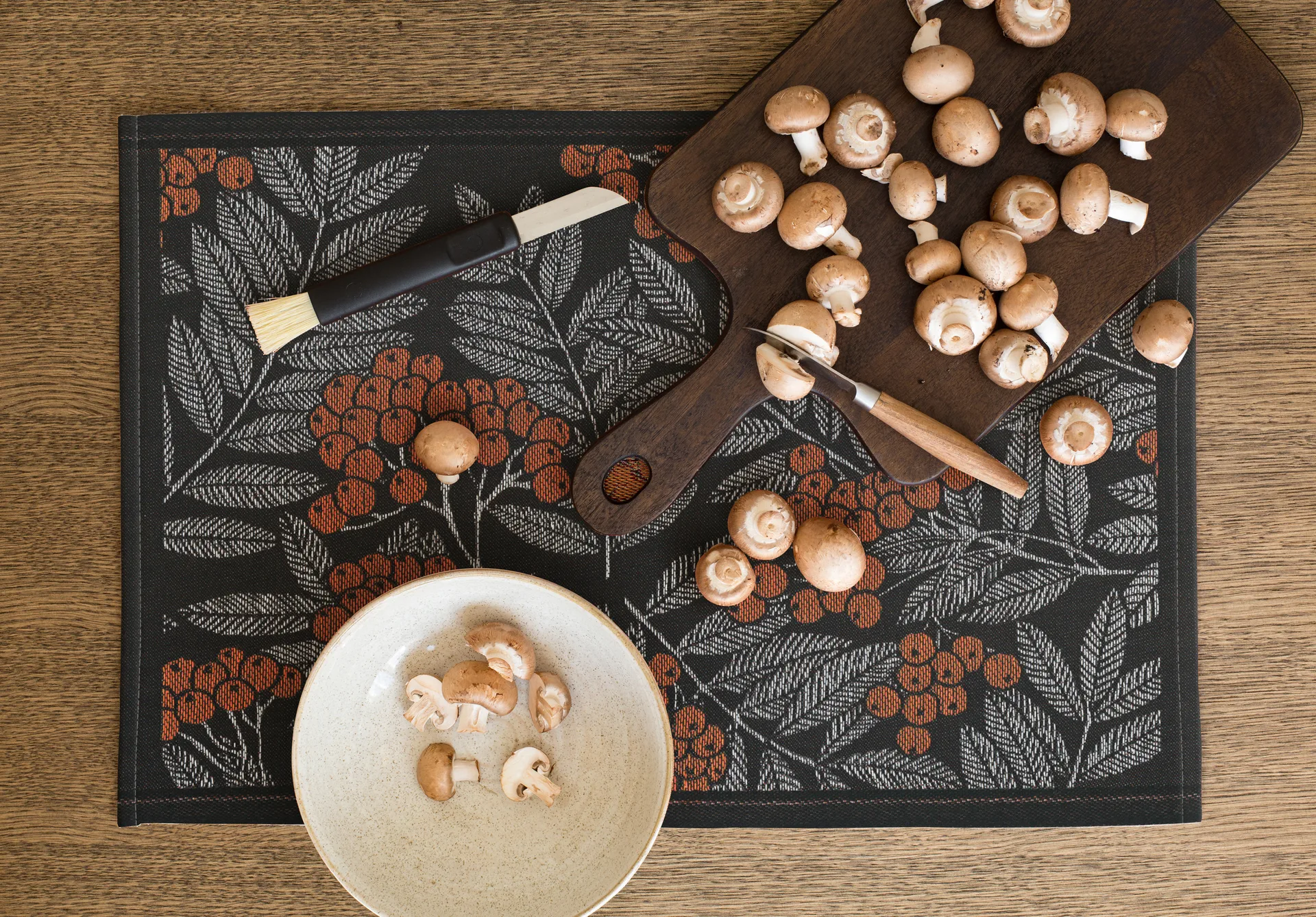 Set de table feuilles de sorbier, 35x48 cm  Ekelund Linneväveri