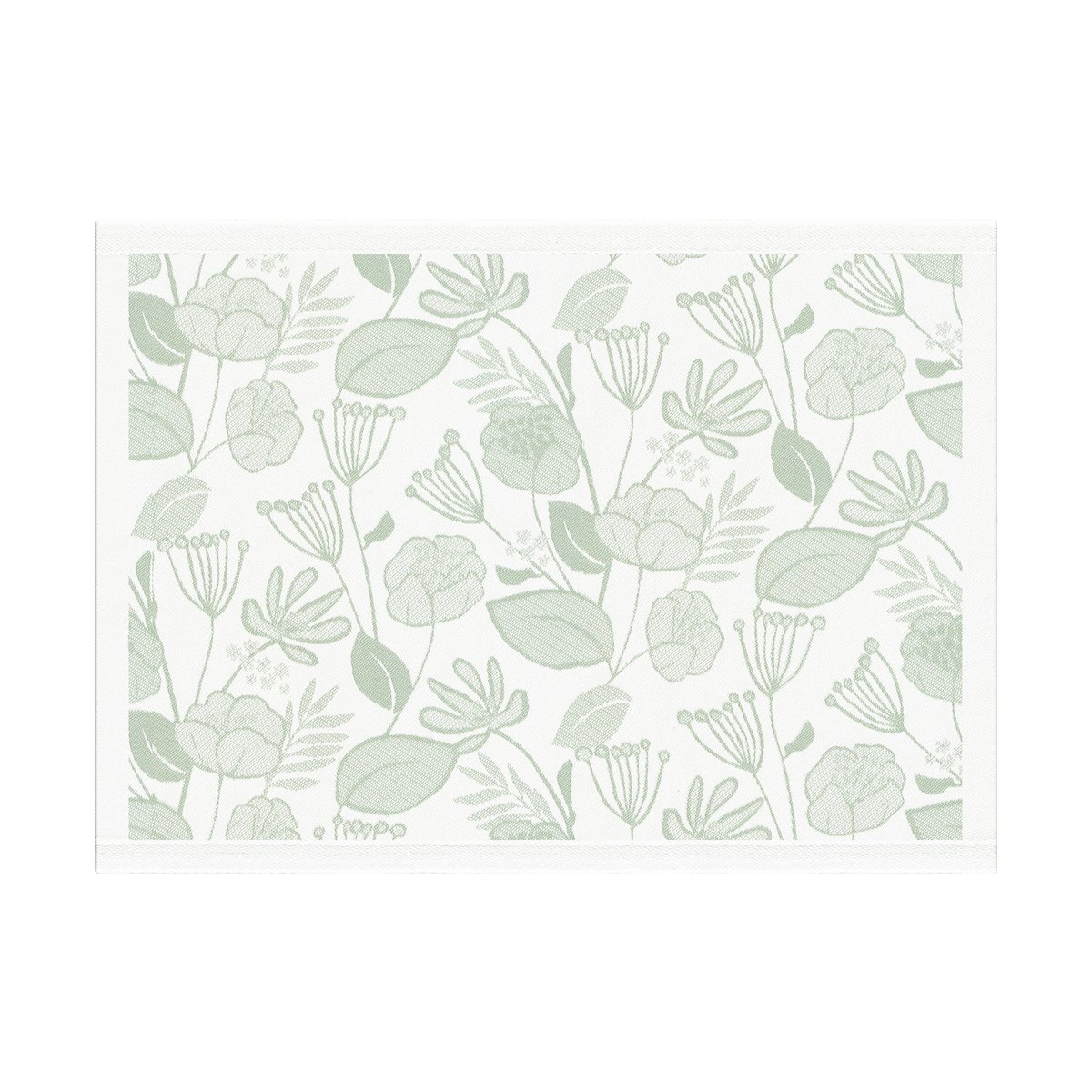 Ekelund Linneväveri Set de table Grönska 35x48 cm Vert-blanc