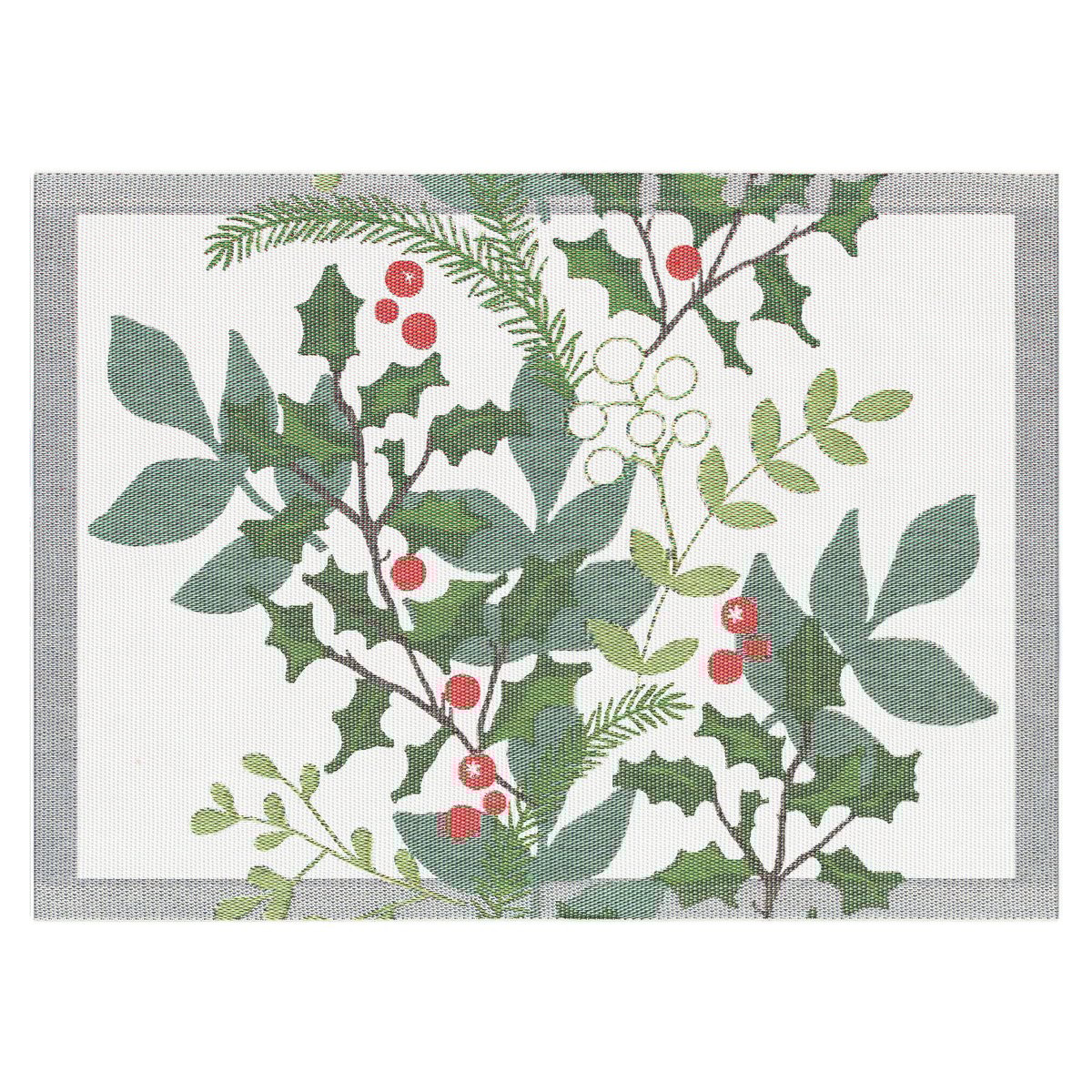 Ekelund Linneväveri Set de table Julia 35x48 cm Blanc-vert