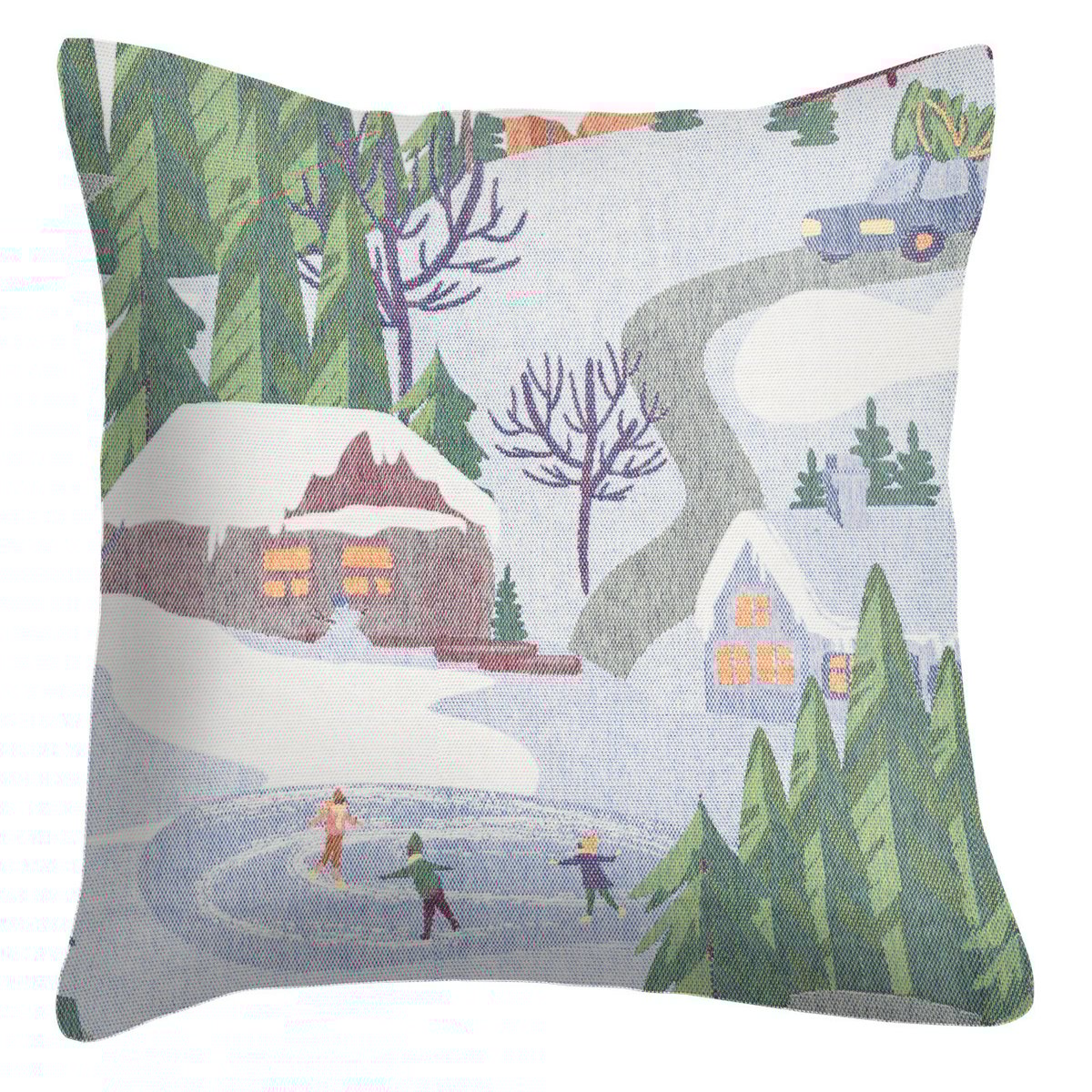 Ekelund Linneväveri Taie Vinterliv 40x40 cm Multi | Design Scandinave | Housses de coussin | Multi