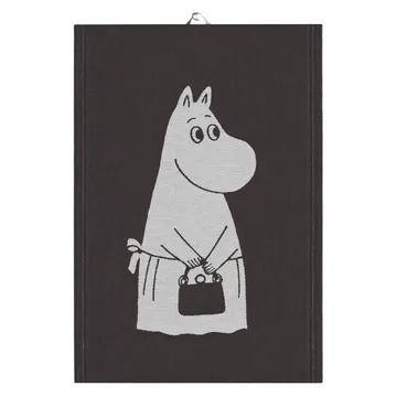 Torchon Big Moominmamma 35x50cm - Noir - Ekelund Linneväveri